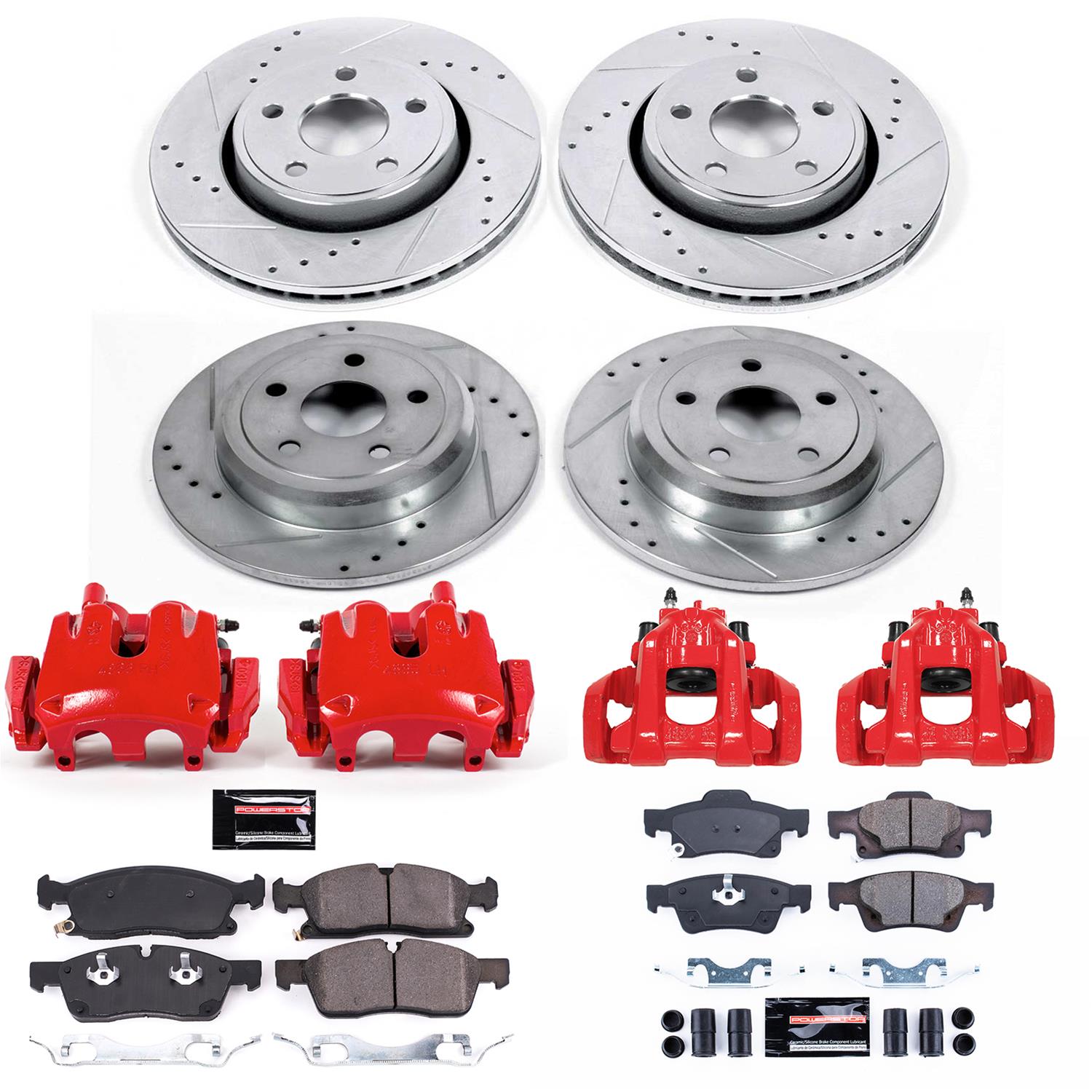 Power Stop 17-19 Jeep Grand Cherokee Front & Rear Z23 Evolution Sport Brake Kit w/Calipers (1x psbK5950, 1x psbK7412, 1x psbS5300, 1x psbS5296) thumbnail 2