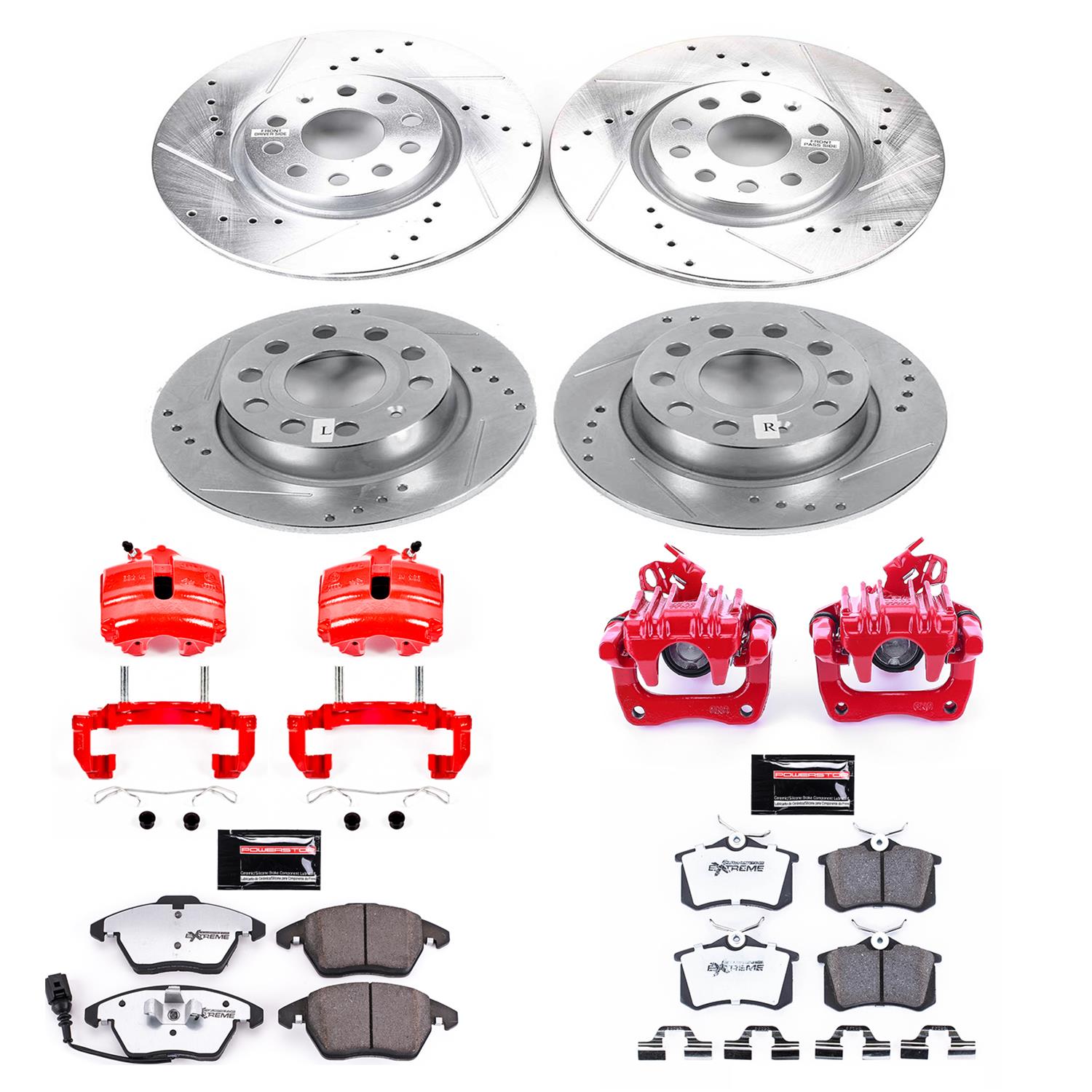 Power Stop 2013 Volkswagen Jetta Front & Rear Z26 Street Warrior Brake Kit w/Calipers (1x psbKC2259A-26, 1x psbKC5671-26) thumbnail 3