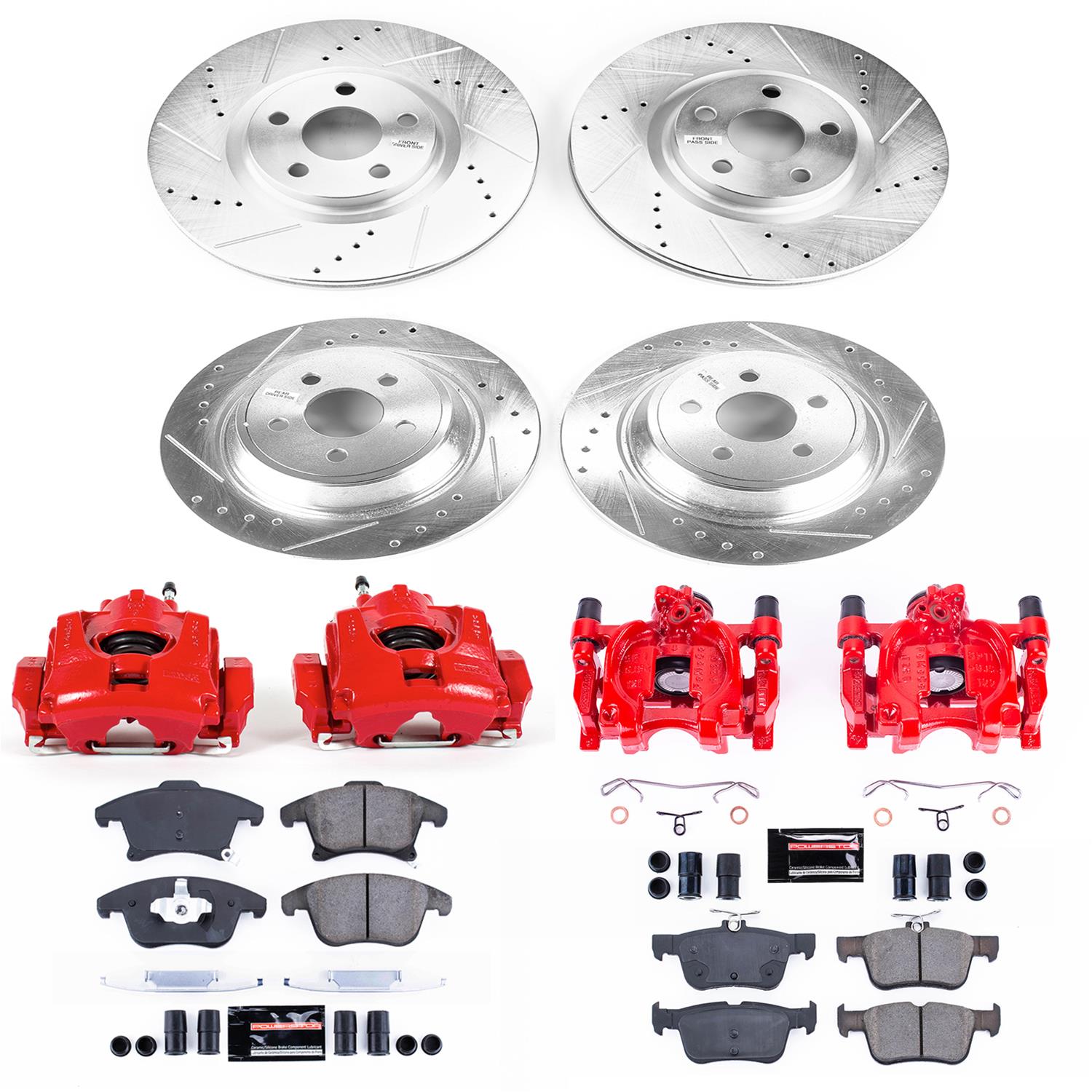 Power Stop 17-19 Lincoln MKZ Front & Rear Z23 Evolution Sport Brake Kit w/Calipers (1x psbS5474, 1x psbS5476, 1x psbK7144, 1x psbK7885) thumbnail 2