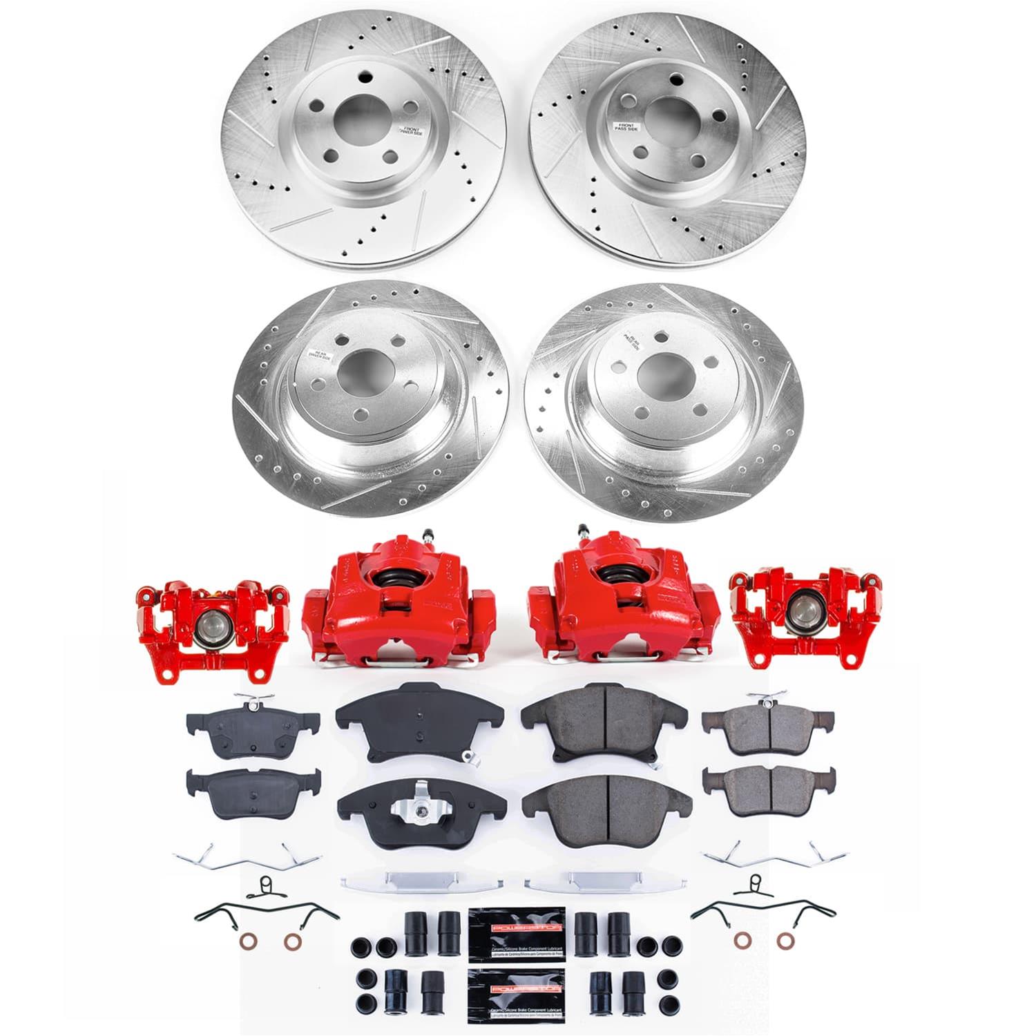 Power Stop 17-20 Lincoln MKZ Front and Rear Z23 Evolution Kit w/Calipers (1x psbS5474, 1x psbK7144, 1x psbK7885, 1x psbS15140) thumbnail 2