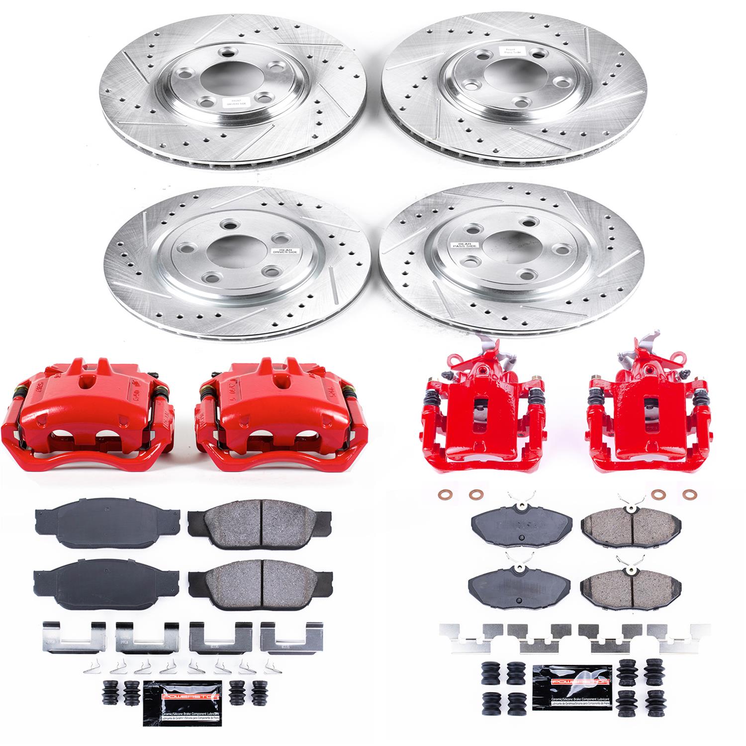 Power Stop 03-06 Lincoln LS Front & Rear Z23 Evolution Sport Brake Kit w/Calipers (1x psbS4792, 1x psbS4852, 1x psbK1361, 1x psbK1351) thumbnail 5