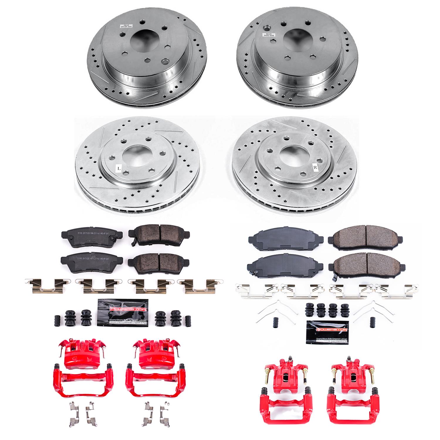 Power Stop 2019 Nissan Frontier Front & Rear Z23 Evolution Sport Brake Kit w/Calipers (1x psbS2994, 1x psbK4621, 1x psbK8324, 1x psbS3122) thumbnail 2