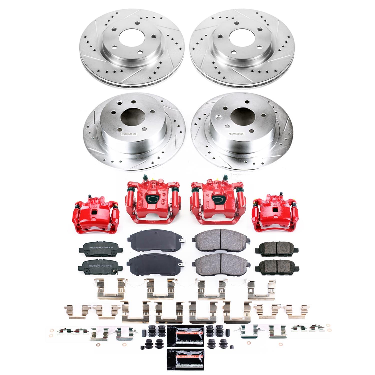 Power Stop 2019 Nissan Sentra Front and Rear Z23 Evolution Kit w/Calipers (1x psbK8335, 1x psbS3306, 1x psbS3582, 1x psbK6961) thumbnail 2