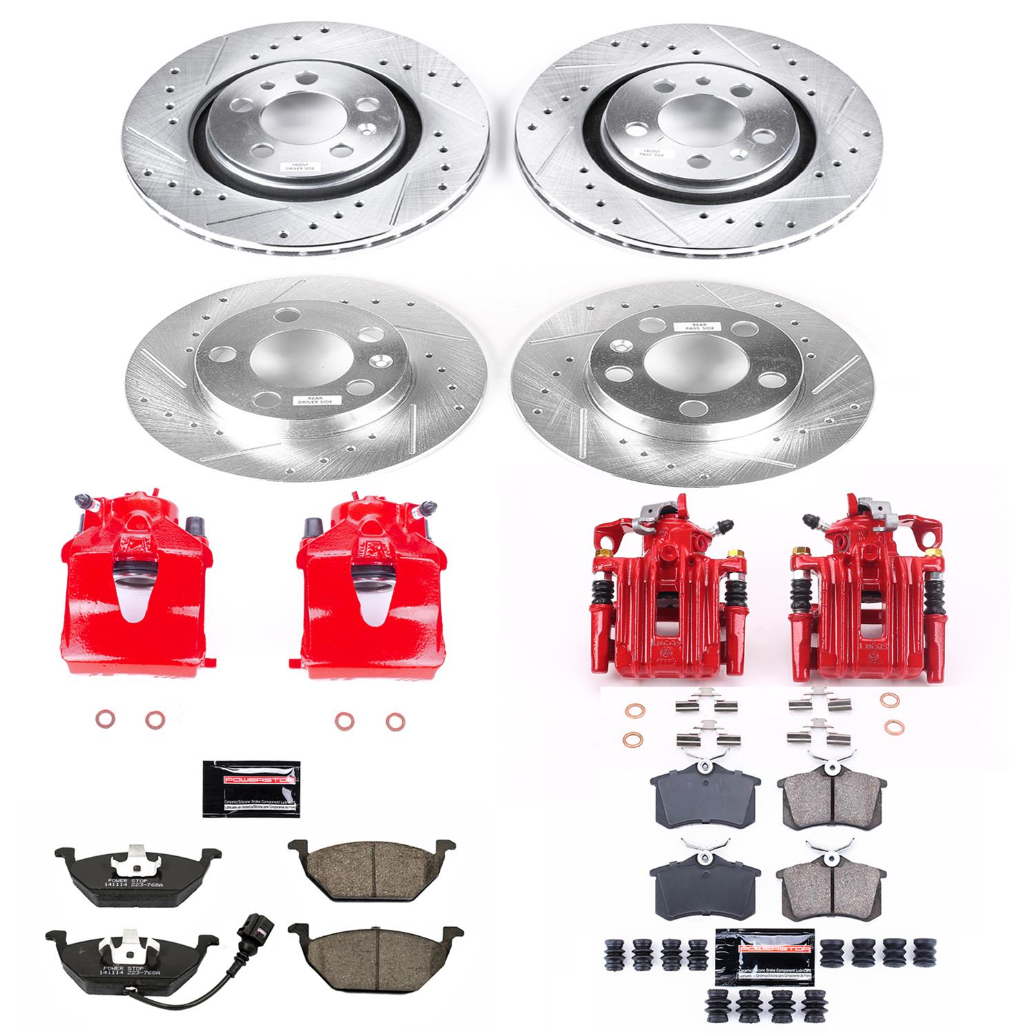 Power Stop 1999 Volkswagen Beetle Front & Rear Z23 Evolution Sport Brake Kit w/Calipers (1x psbK839, 1x psbS2570, 1x psbK847, 1x psbS2110) thumbnail 5