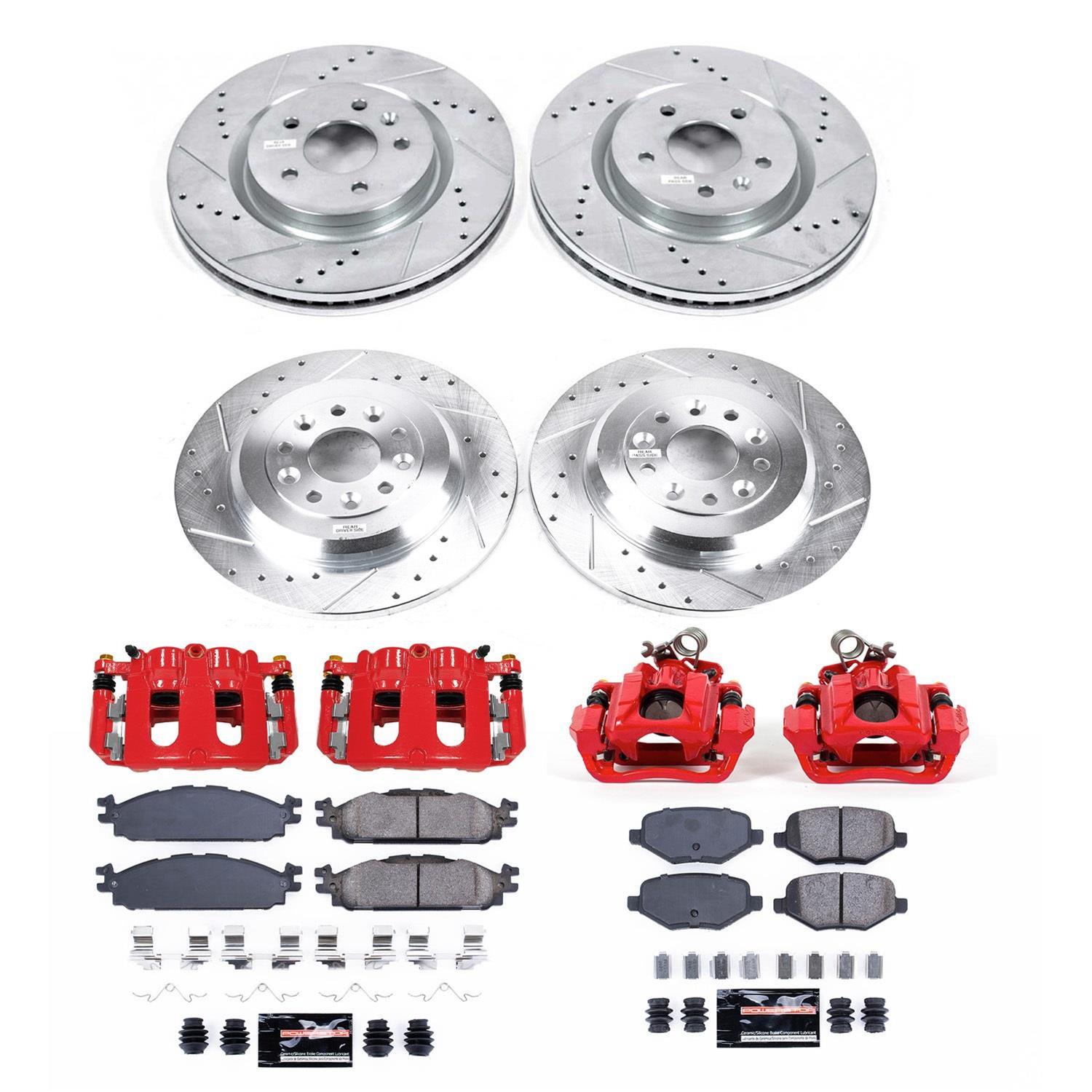 Power Stop 11-19 Lincoln MKT Front & Rear Z23 Evolution Kit w/Cals (1x psbS5214, 1x psbK5583, 1x psbK8846) thumbnail 5