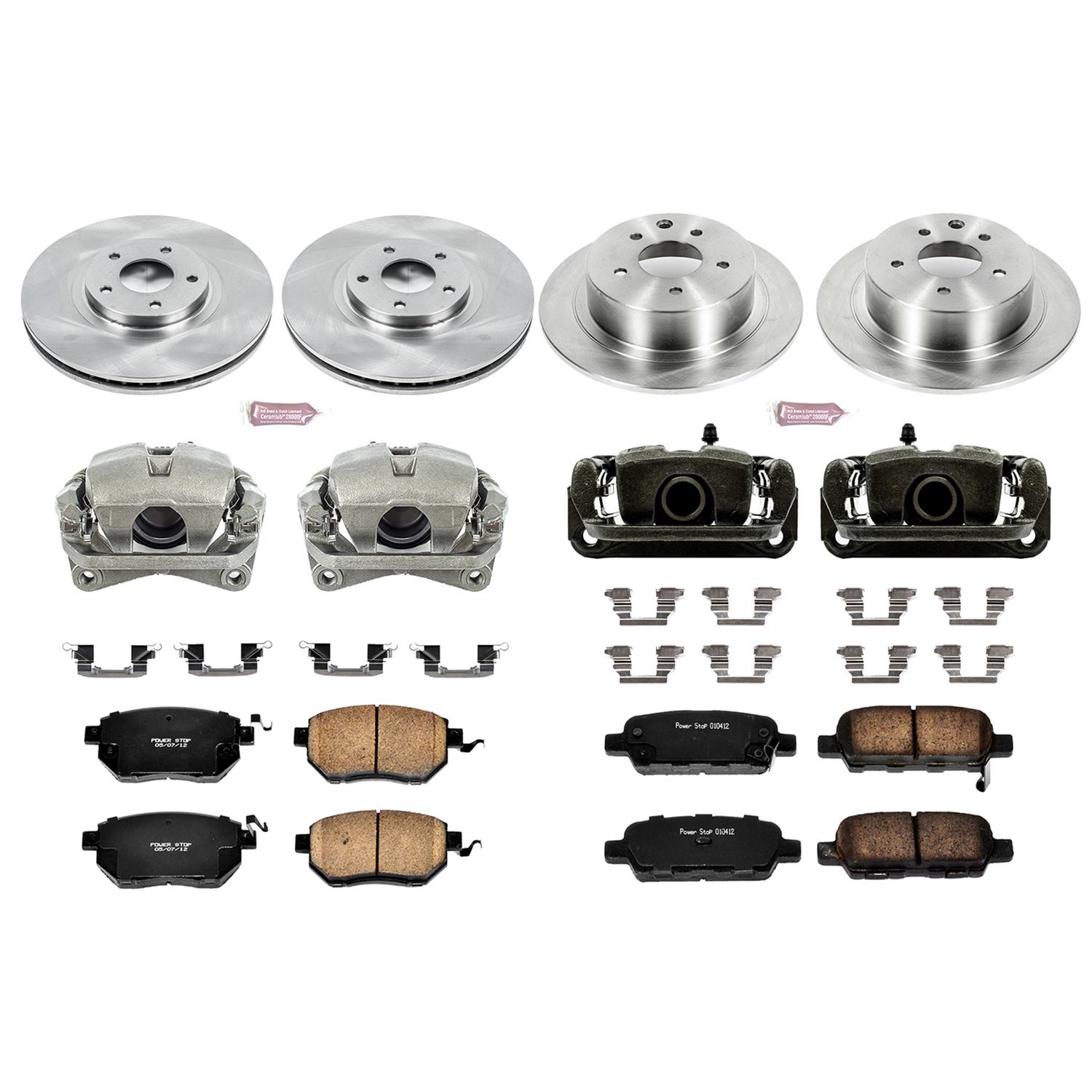 PowerStop Z17 Evolution Plus Stock Replacement Brake Kits with Calipers for 2004-2006 MAXIMA - KCOE092 Disc Kits, Autospecialty Calipers, Front and Rear, Solid Surface Rotors, 1-piston Calipers, Nissan, Kit thumbnail 2