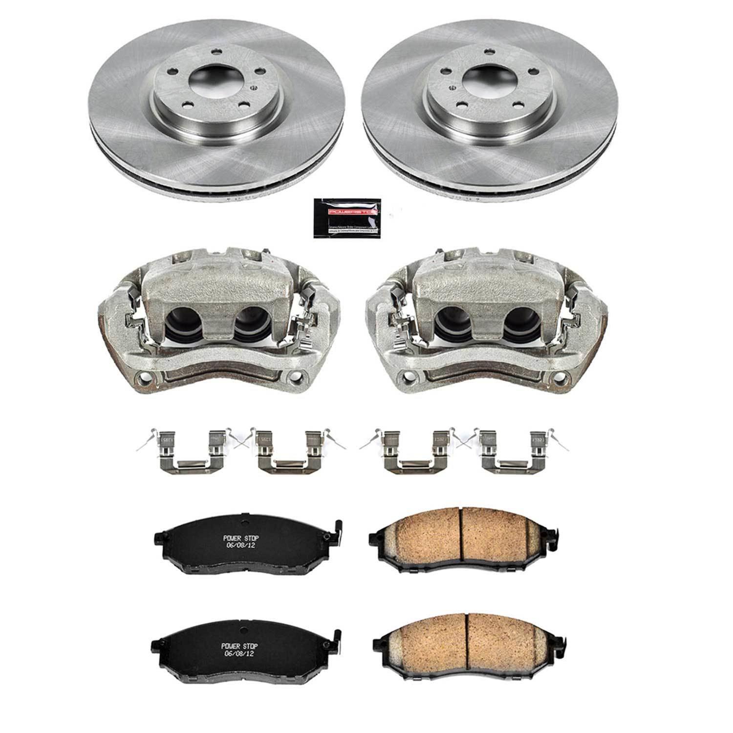 Power Stop 09-19 Nissan 370Z Front Autospecialty Kit w/Cals (2x psbJBR1112, 1x psbL2870B, 1x psbL2871B, 1x psb16-888) thumbnail 2