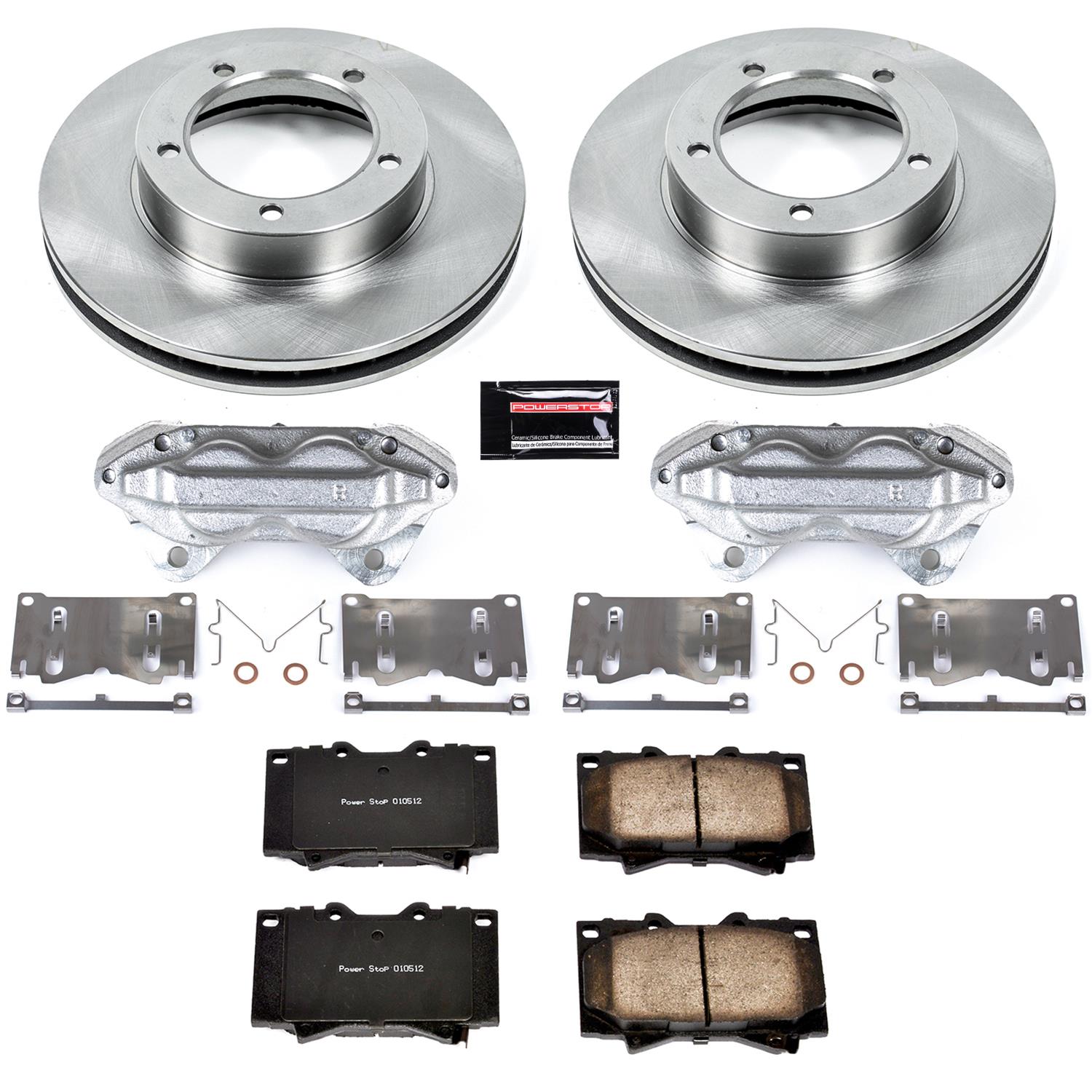 Power Stop 98-02 Toyota Land Cruiser Front Autospecialty Kit w/Cals (2x psbJBR735, 1x psbL2634, 1x psbL2635, 1x psb16-772) thumbnail 2