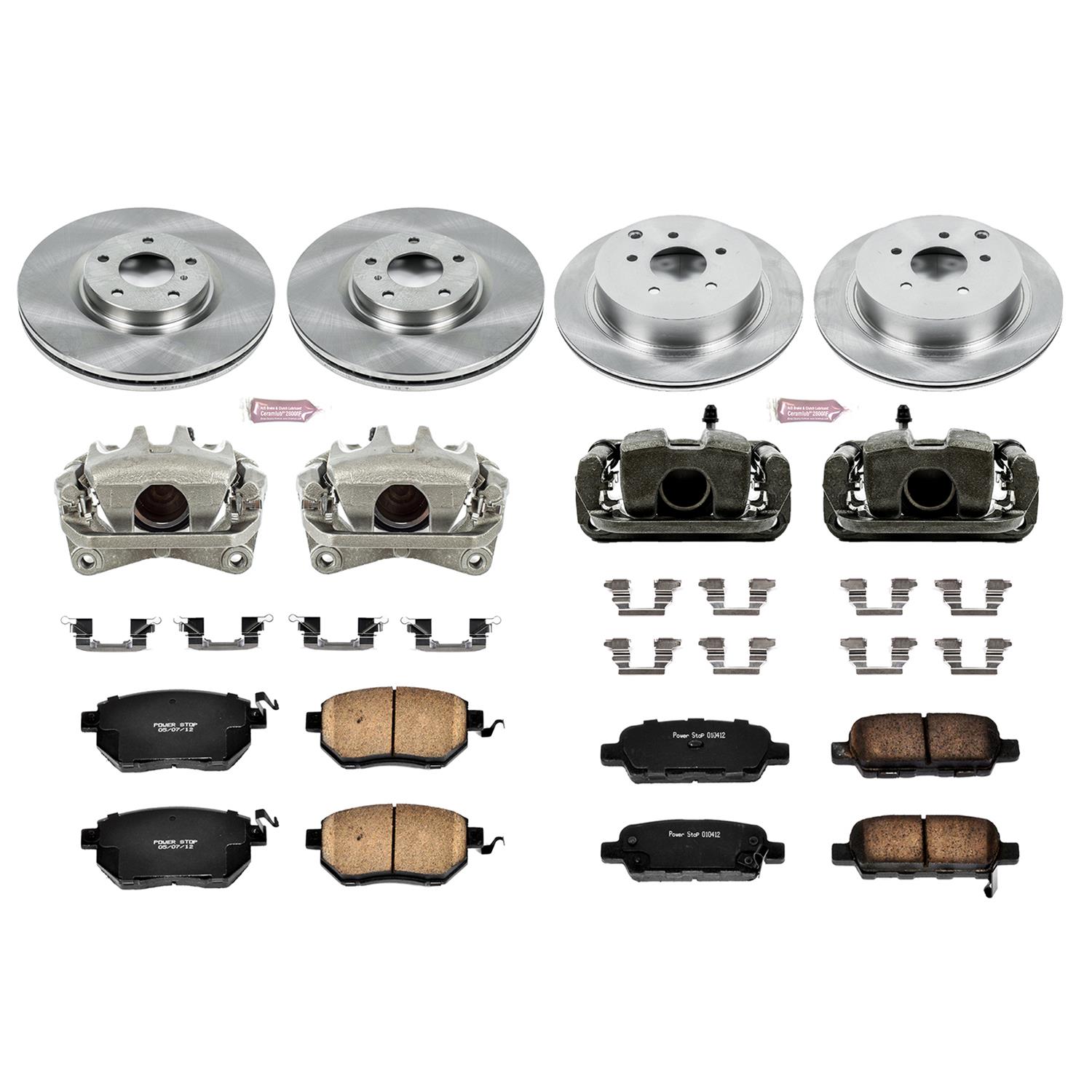 PowerStop Z17 Evolution Plus Stock Replacement Brake Kits with Calipers for 2006-2007 MURANO - KCOE119 Disc Kits, Autospecialty Calipers, Front and Rear, Solid Surface Rotors, 1-piston Calipers, Nissan, Kit thumbnail 2