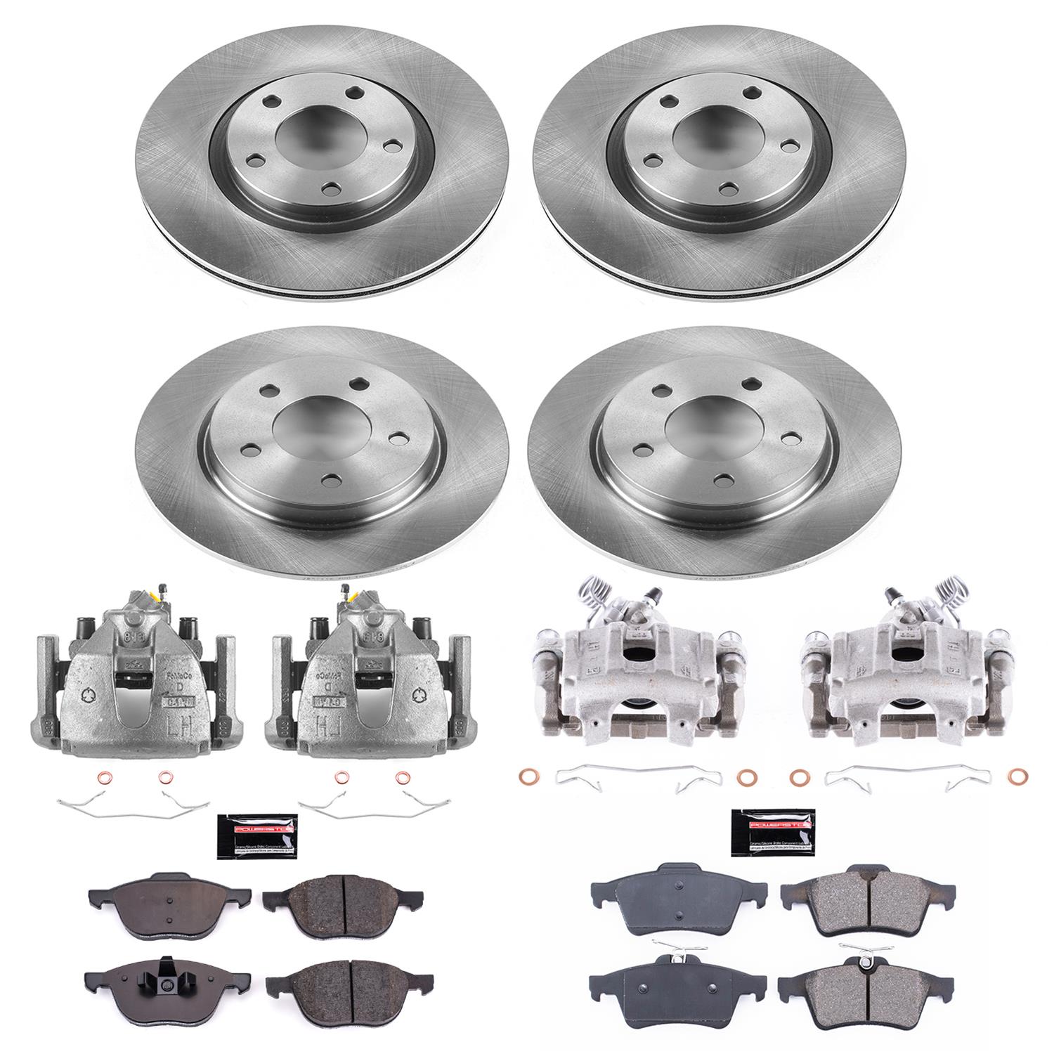 Power Stop 2008 Mazda 3 Front & Rear Autospecialty Brake Kit w/Calipers (1x psbKCOE129, 1x psbKCOE125C) thumbnail 2