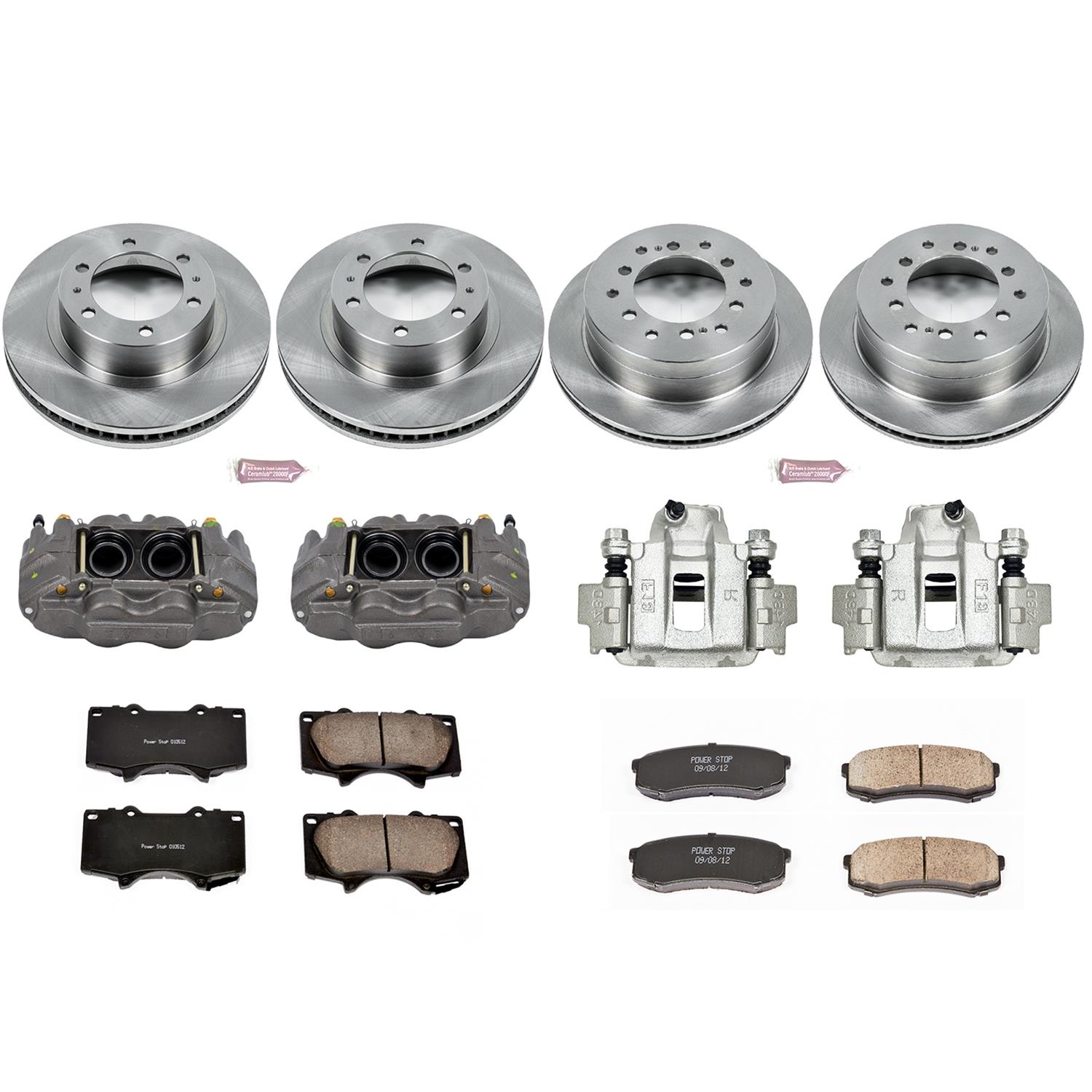 PowerStop Z17 Evolution Plus Stock Replacement Brake Kits with Calipers for 2003-2009 4RUNNER, 2007-2009 FJ CRUISER - KCOE138 Disc Kits, Replacement, Pads, Rotors, Calipers, Front/Rear, Toyota, Kit thumbnail 2