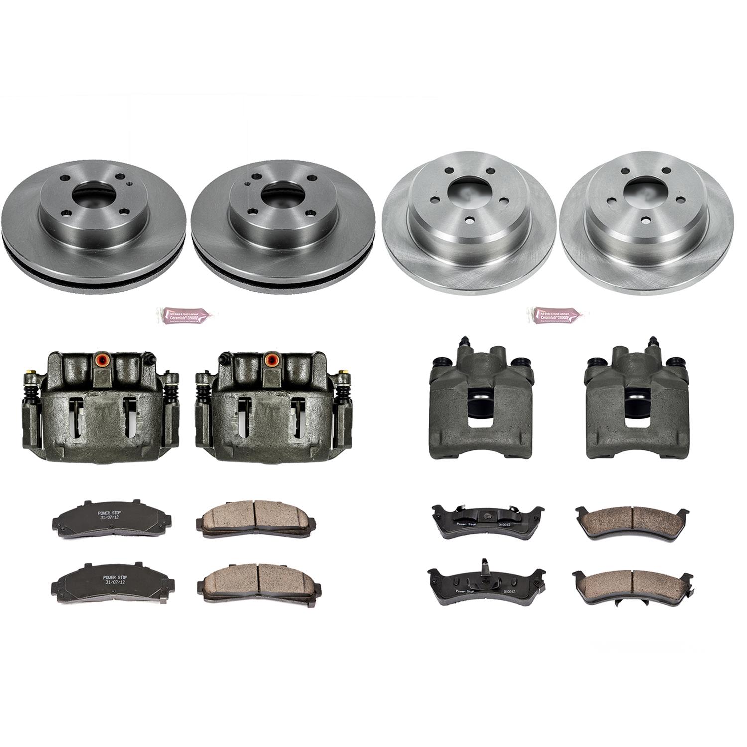 Power Stop KC1861 Front and Rear Z23 Evolution Sport Brake Kit with Calipers