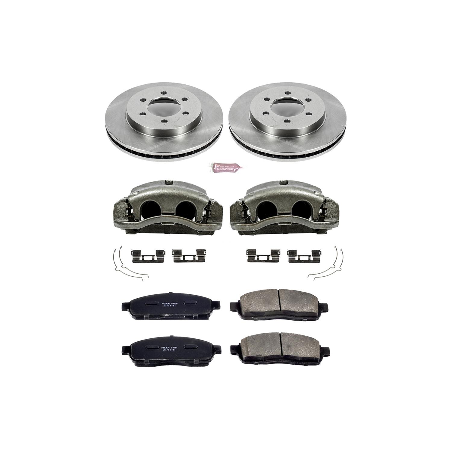 Power Stop 06-08 Lincoln Mark LT Front Autospecialty Kit w/Cals (1x psbL4974, 1x psbL4975, 2x psbAR8596, 1x psb16-1011) thumbnail 2