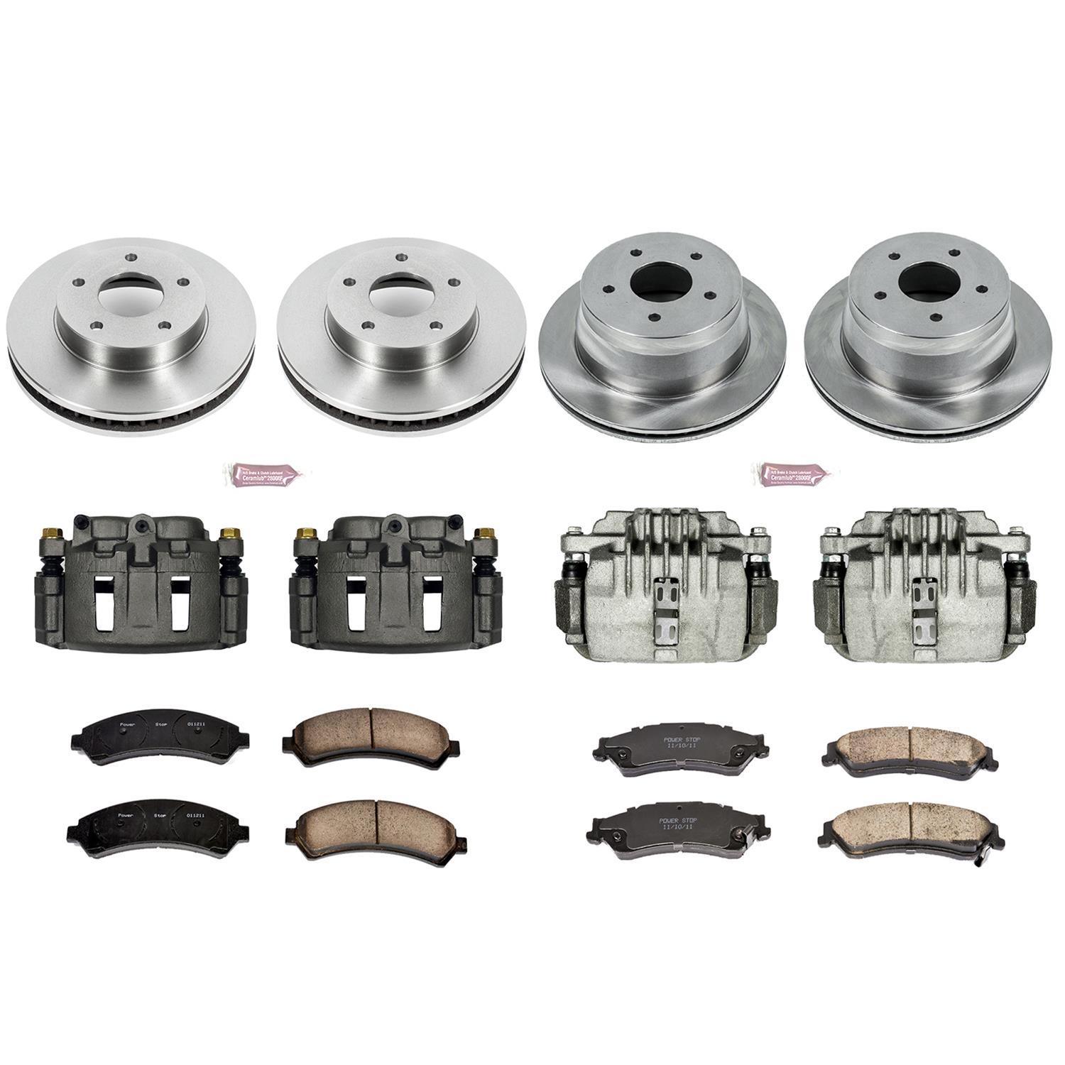 PowerStop Z17 Evolution Plus Stock Replacement Brake Kits with Calipers KCOE2005 Disc Kits, Autospecialty Calipers, Front and Rear, Solid Surface Rotors, Chevy, GMC, Isuzu, Oldsmobile, Kit thumbnail 2