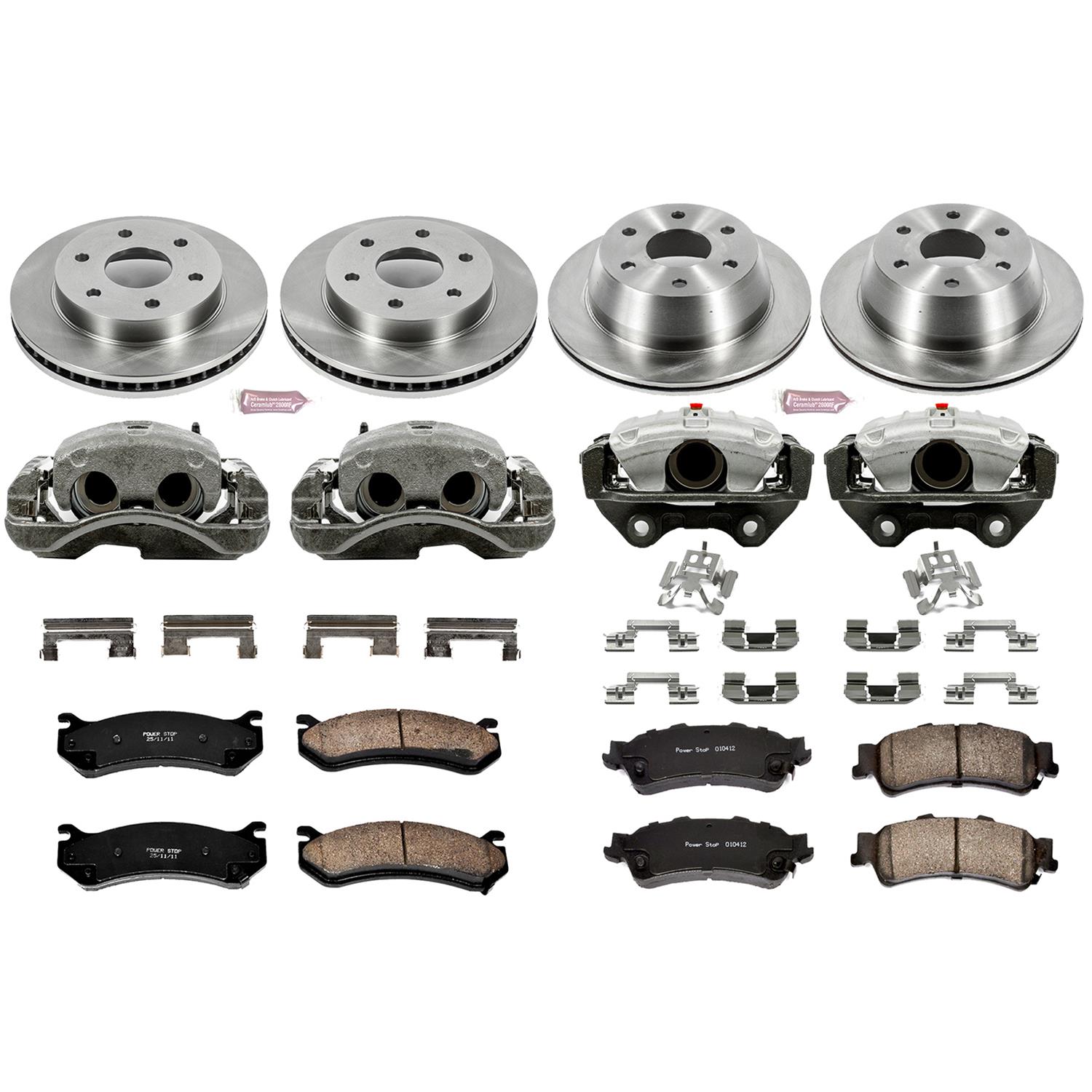 PowerStop Z17 Evolution Plus Stock Replacement Brake Kits with Calipers KCOE2010A Disc Kits, Replacement, Front and Rear, Solid Surface Rotors, Natural Cast Iron Calipers, Chevy, GMC, Kit thumbnail 2