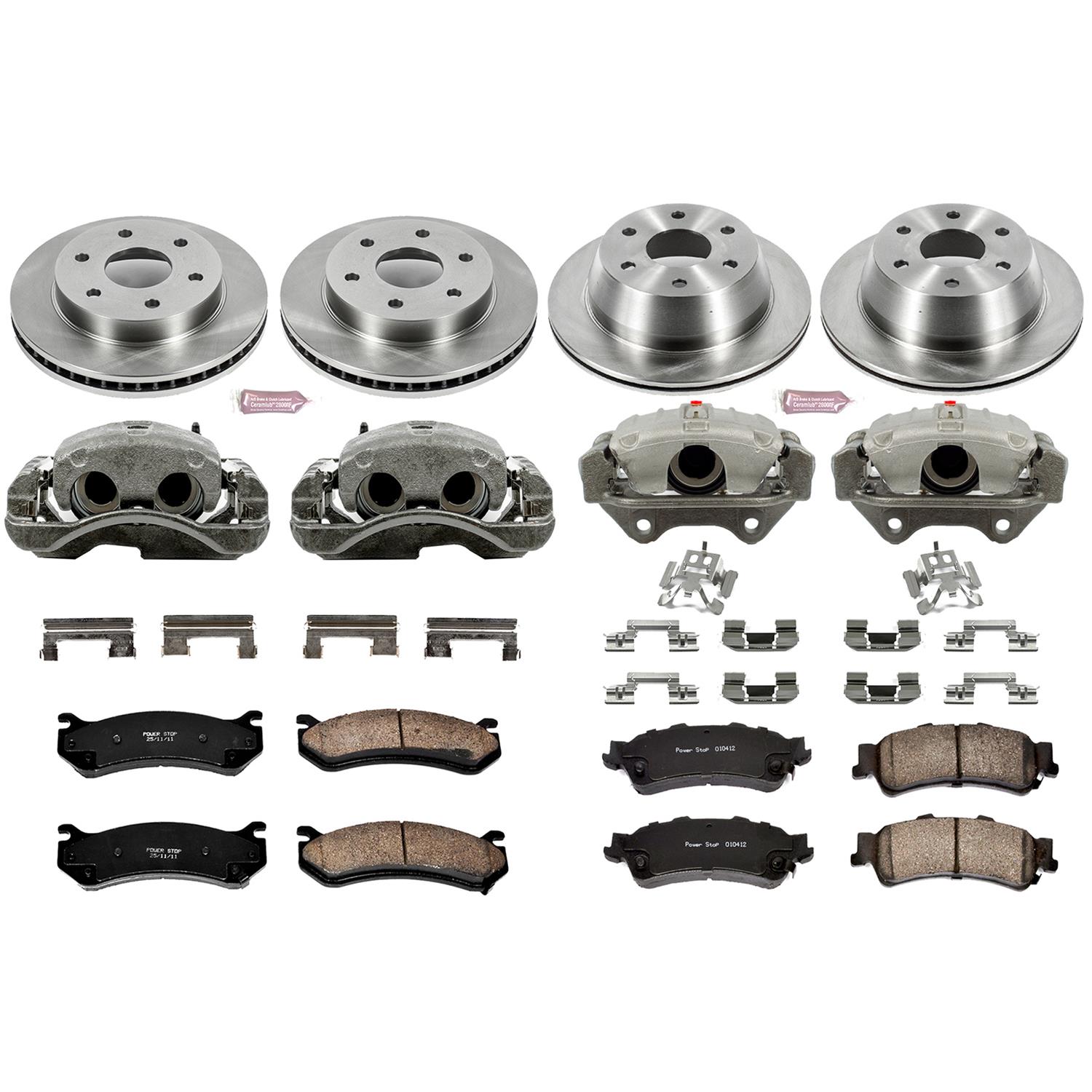 PowerStop Z17 Evolution Plus Stock Replacement Brake Kits with Calipers KCOE2010B Disc Kits, Replacement, Front and Rear, Solid Surface Rotors, Natural Cast Iron Calipers, Chevy, GMC, Kit thumbnail 2