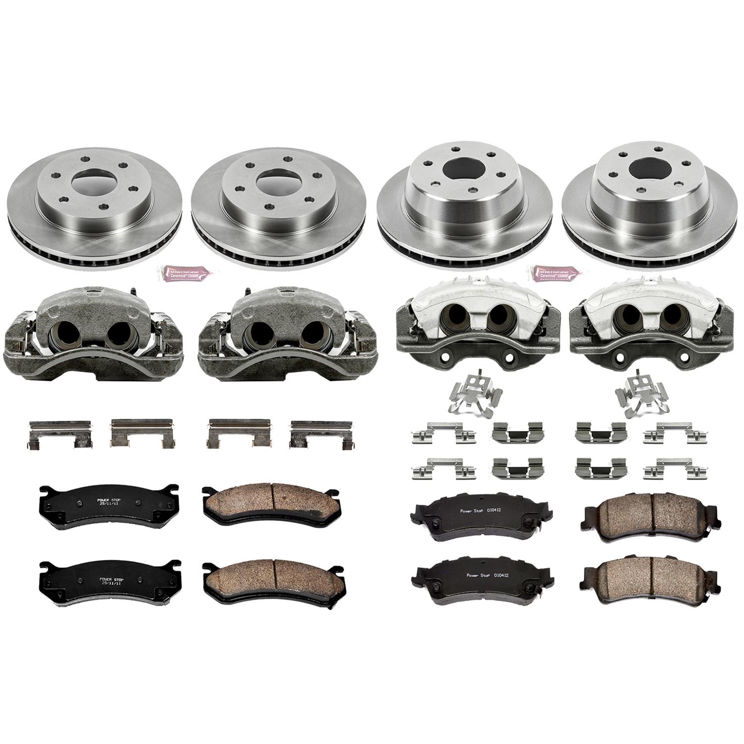 PowerStop Z17 Evolution Plus Stock Replacement Brake Kits with Calipers KCOE2015 Disc Kits, Autospecialty Kits, Front and Rear, Solid Surface Rotors, 2-piston Calipers, Cadillac, Chevrolet, GMC, Kit thumbnail 2
