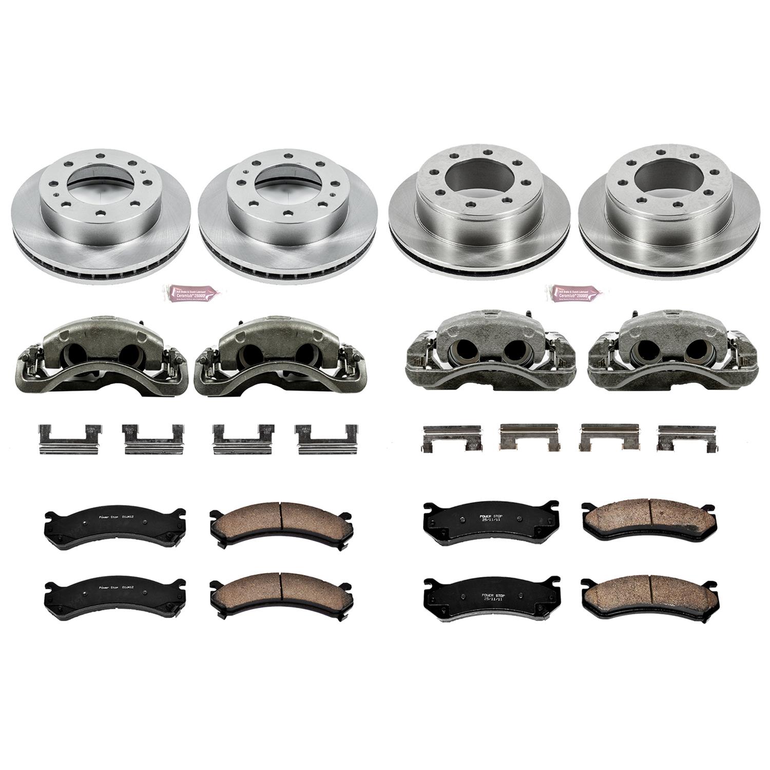PowerStop Z17 Evolution Plus Stock Replacement Brake Kits with Calipers KCOE2027 Disc Kits, Replacement, Pads, Rotors, Calipers, Front, Rear, Chevrolet, GMC, Kit thumbnail 2