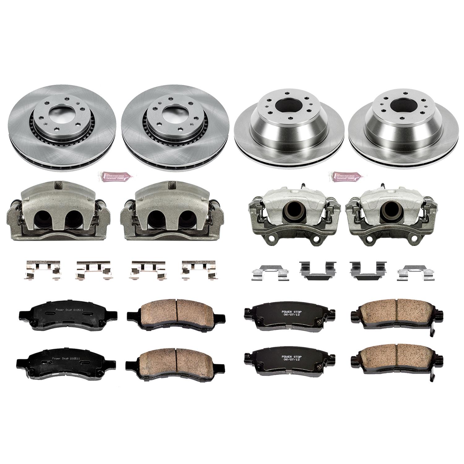 PowerStop Z17 Evolution Plus Stock Replacement Brake Kits with Calipers KCOE2060 Disc Kit, OE Replacement, Natural Calipers, Front and Rear, Buick, Chevy, GMC, Kit thumbnail 2