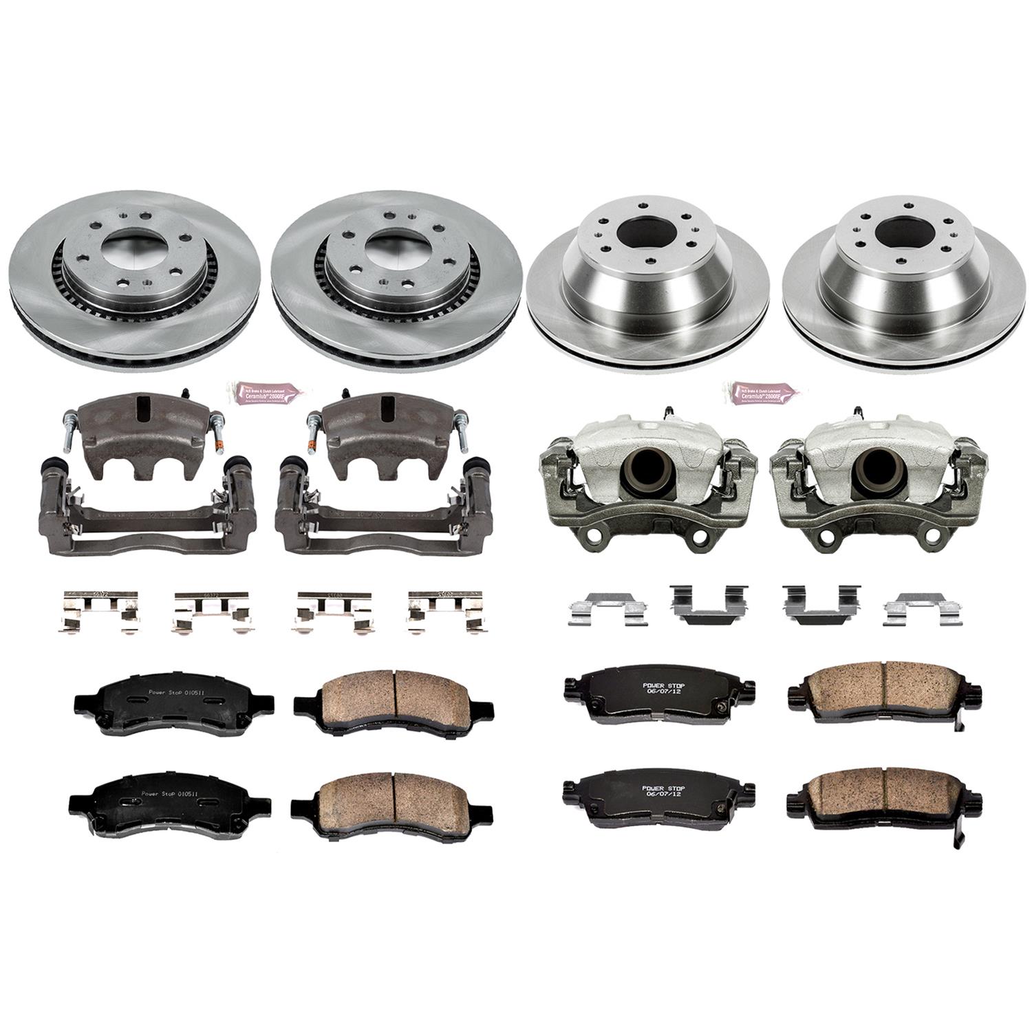 PowerStop Z17 Evolution Plus Stock Replacement Brake Kits with Calipers KCOE2085B Disc Kits, Autospecialty Kits, Front and Rear, Solid Surface Rotors, Cast Iron Calipers, Buick, Chevy, GMC, Isuzu, Kit thumbnail 2
