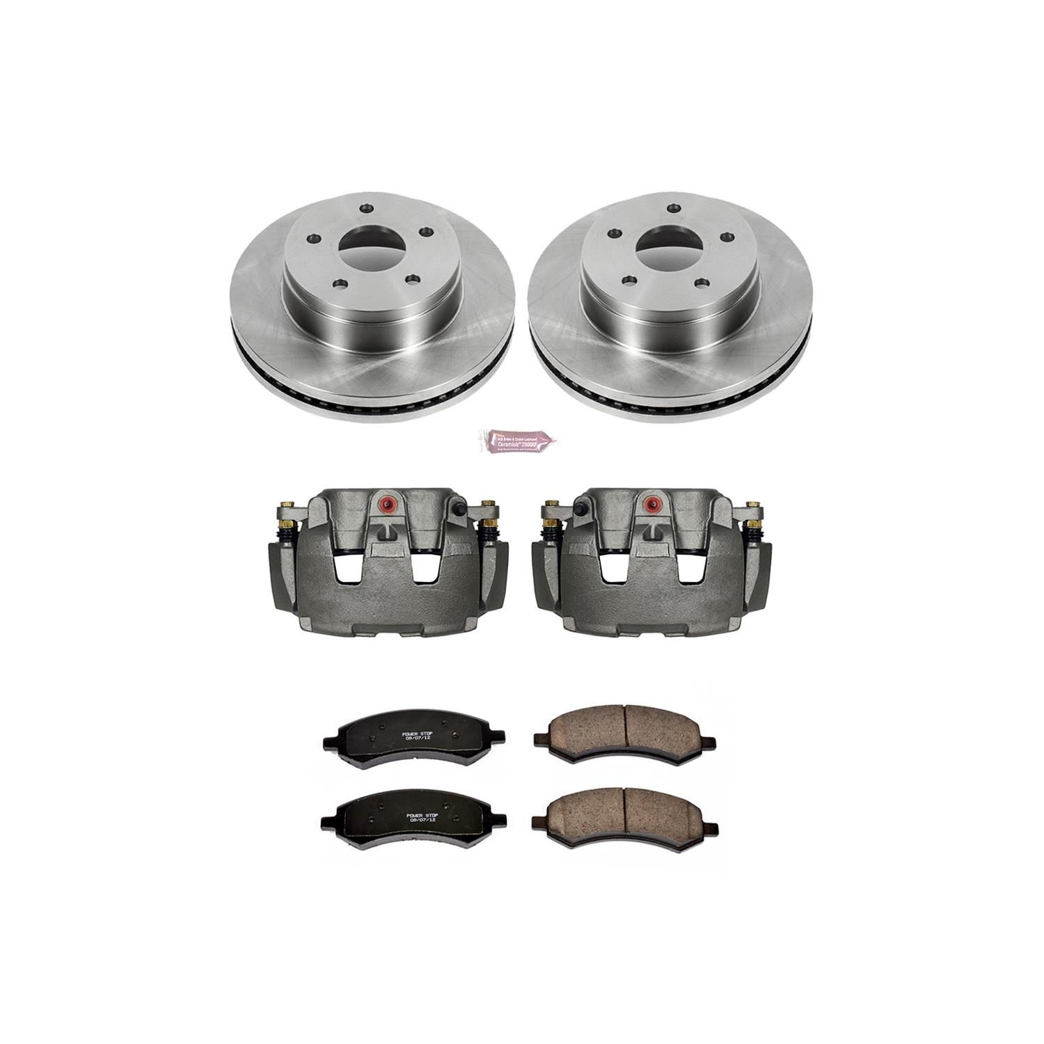 PowerStop Z17 Evolution Plus Stock Replacement Brake Kits with Calipers KCOE2163A Disc Kits, Autospecialty Calipers, Front, Solid Surface Rotors, 2-piston Calipers, Chrysler, Dodge, Ram, Kit thumbnail 2