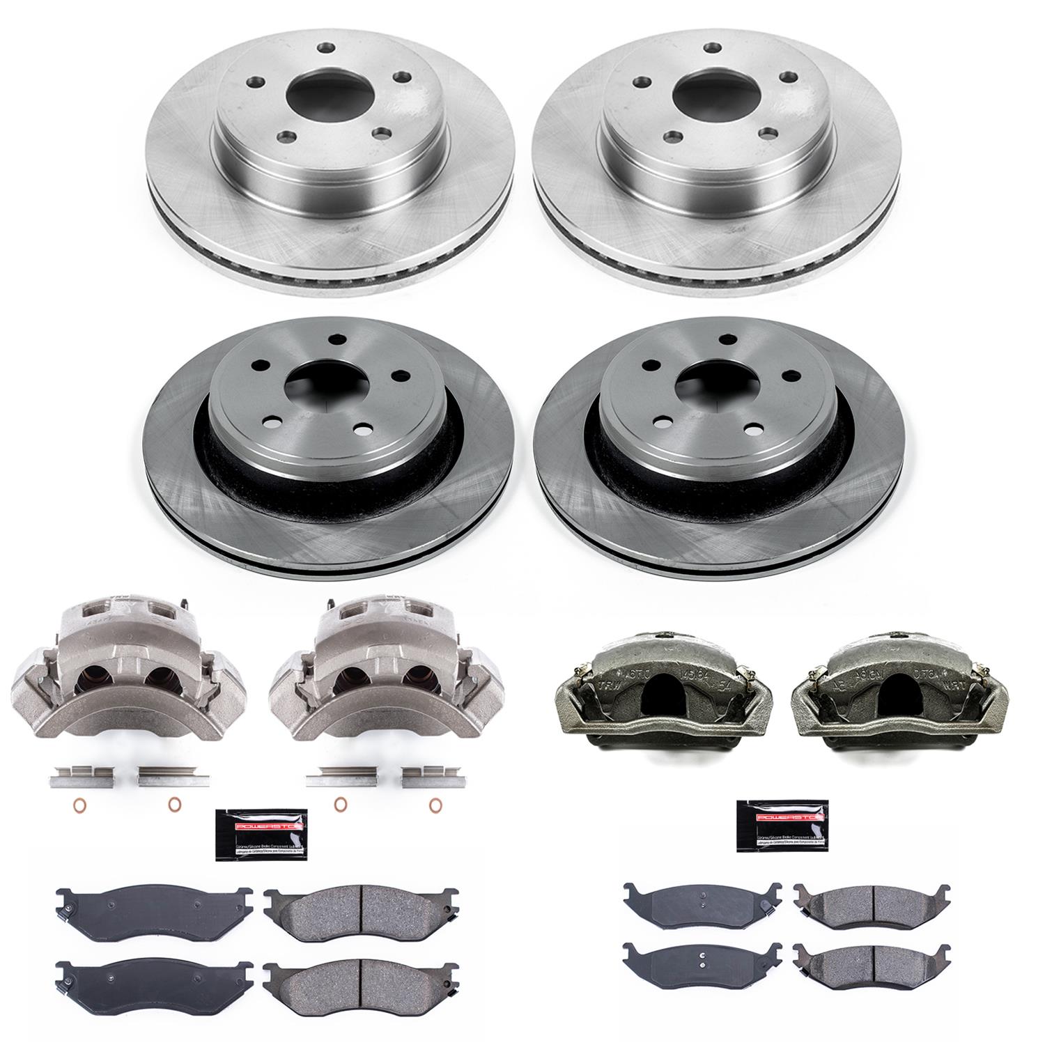 Power Stop Z17 Evolution Plus Stock Replacement Brake Kits with Calipers KCOE2166A Disc Kit, Replacement, Front and Rear, Solid Surface, Dodge, Kit thumbnail 2