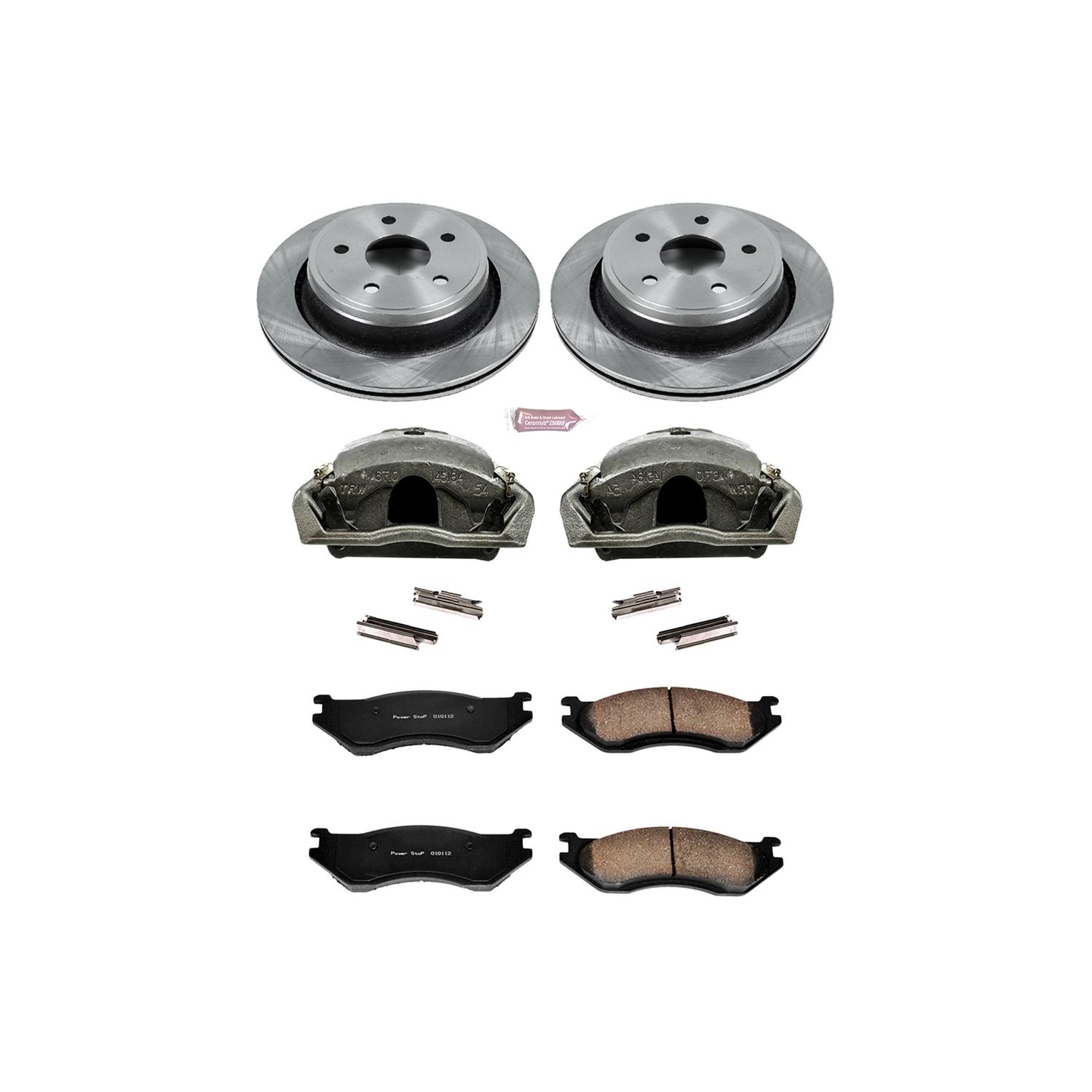 PowerStop Z17 Evolution Plus Stock Replacement Brake Kits with Calipers for 2003-2005 RAM 1500 - KCOE2167 Disc Kits, Autospecialty Calipers, Front, Solid Surface Rotors, 2-piston Calipers, Dodge, Kit thumbnail 2