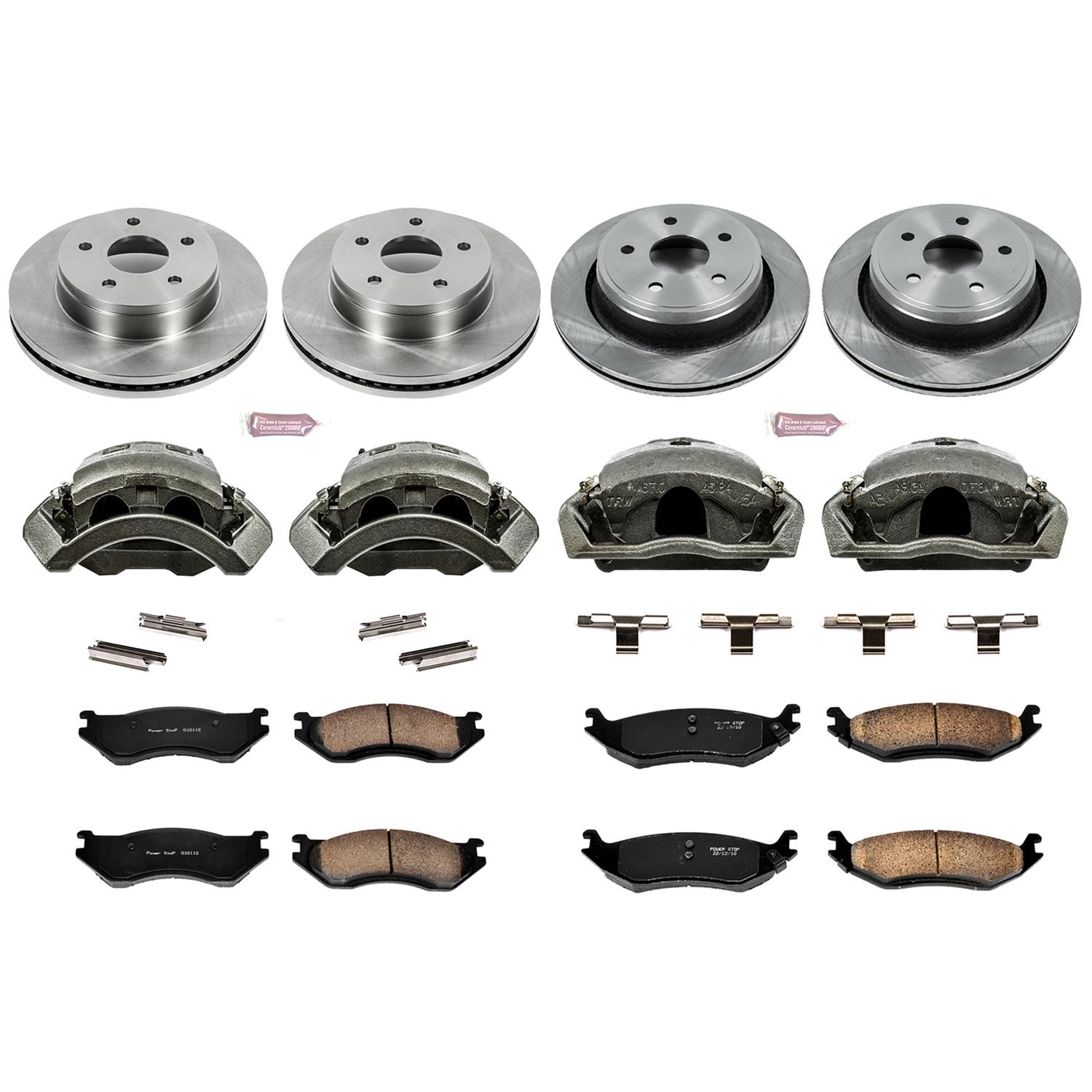Power Stop Z17 Evolution Plus Stock Replacement Brake Kits with Calipers KCOE2168 Disc Kit, Replacement, Front and Rear, Solid Surface Rotors, Dodge, Kit thumbnail 2
