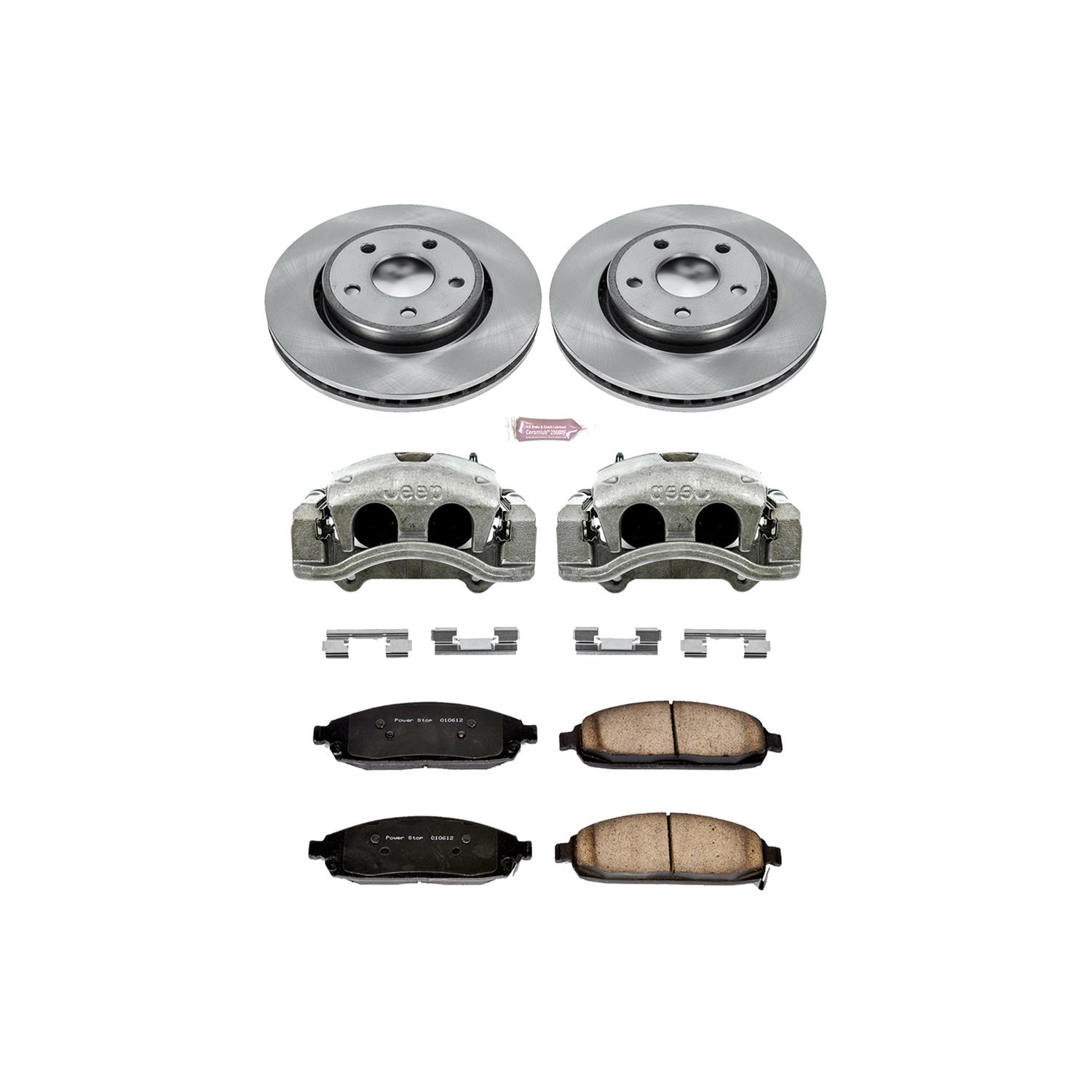 Power Stop 05-10 Jeep Grand Cherokee Front Autospecialty Kit w/Cals (1x psbL4991, 2x psbAR8792, 1x psbL4990, 1x psb16-1080) thumbnail 2