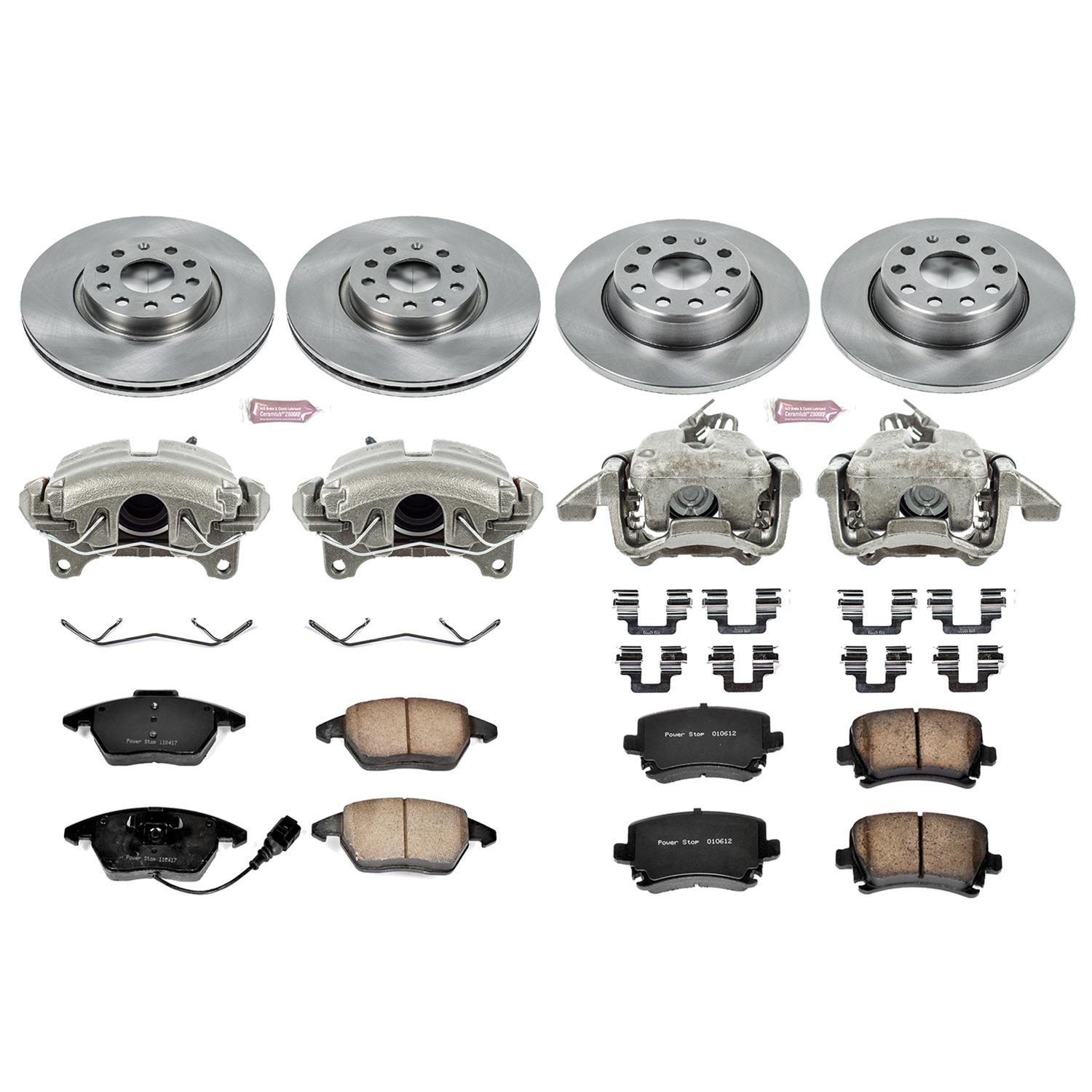 Power Stop 2009 Audi A3 Front & Rear Autospecialty Brake Kit w/Calipers (1x psbKCOE2259A, 1x psbKCOE2261) thumbnail 2