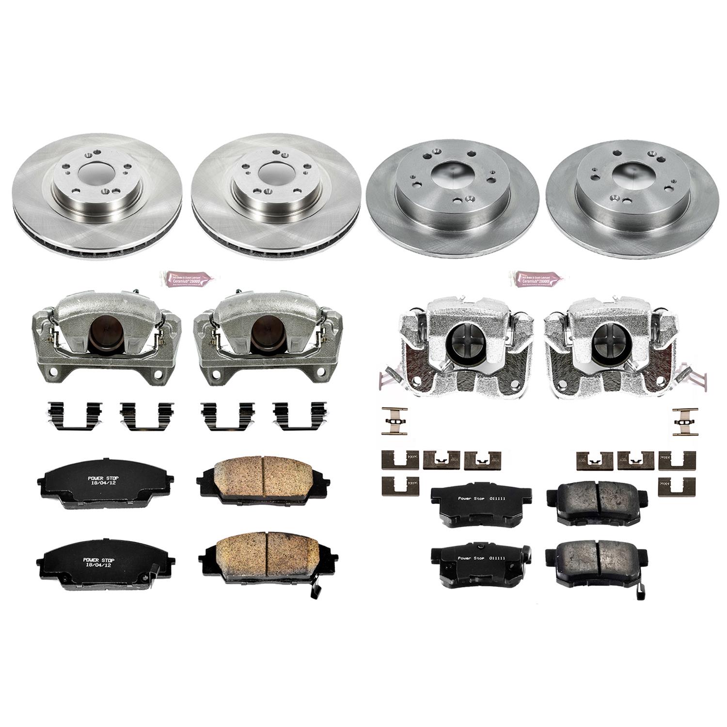 Power Stop 06-11 Honda Civic Front & Rear Autospecialty Brake Kit w/Calipers (1x psbKCOE2439, 1x psbKCOE1243) thumbnail 2