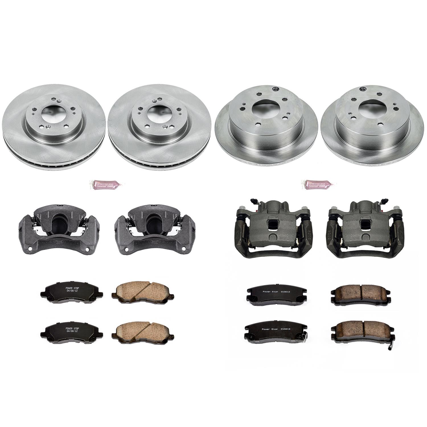 PowerStop Z17 Evolution Plus Stock Replacement Brake Kits with Calipers for 2006-2012 ECLIPSE, 2004-2007 GALANT - KCOE2711 Disc Kits, Autospecialty Calipers, Front and Rear, Solid Surface Rotors, 1-piston Calipers, Mitsubishi, Kit thumbnail 2