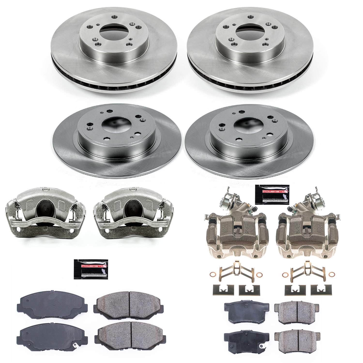 Power Stop 2005 Honda Accord Front & Rear Autospecialty Brake Kit w/Calipers (1x psbKCOE1043A, 1x psbKCOE3128) thumbnail 2
