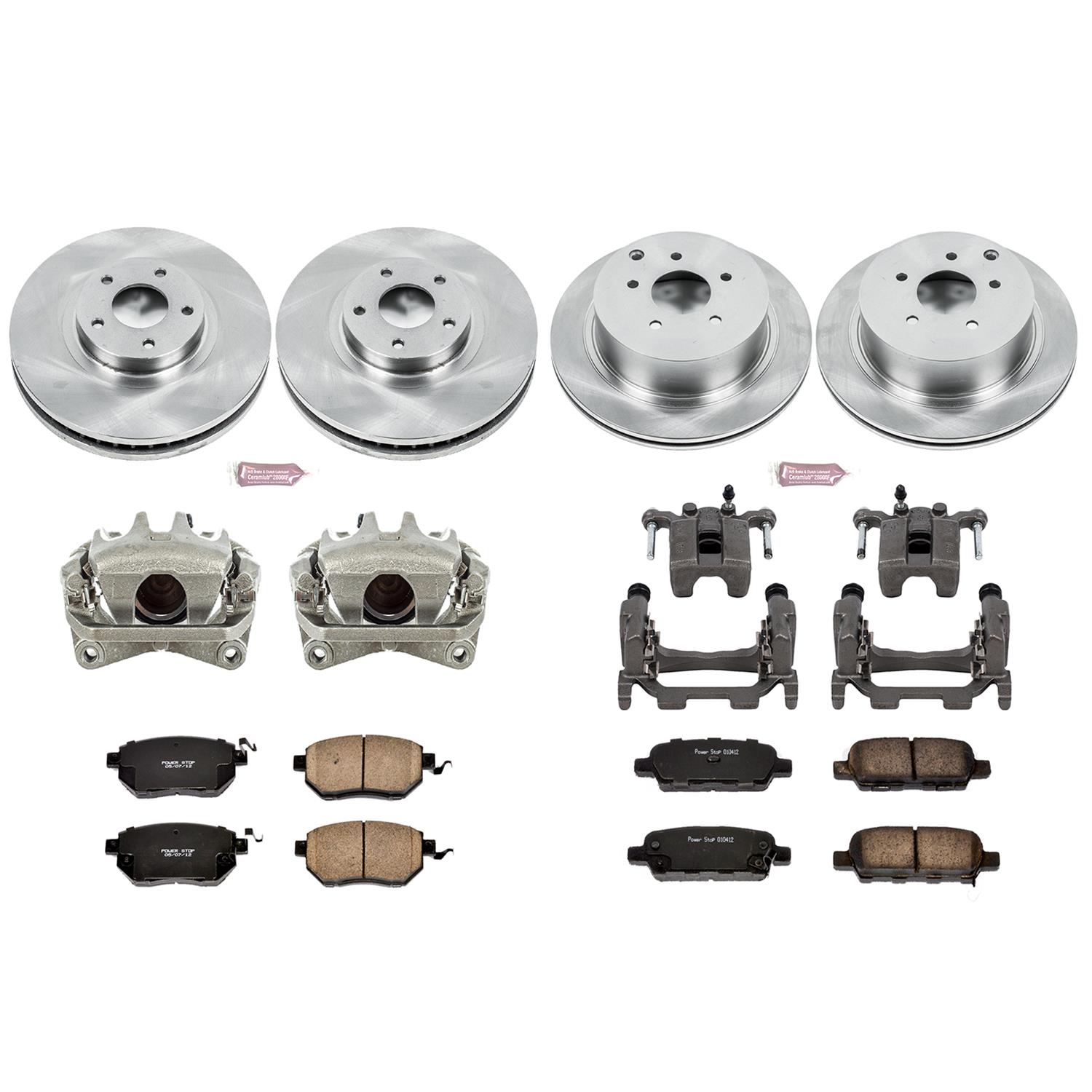 PowerStop Z17 Evolution Plus Stock Replacement Brake Kits with Calipers for 2009-2011 MURANO - KCOE2767B Disc Kits, Autospecialty Calipers, Front and Rear, Solid Surface Rotors, 1-piston Calipers, Nissan, Kit thumbnail 2