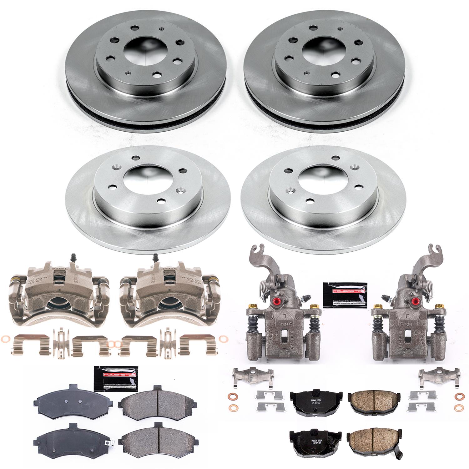 Power Stop 03-05 Hyundai Elantra Front & Rear Autospecialty Brake Kit w/Calipers (1x psbKCOE1093A, 1x psbKCOE3106) thumbnail 2
