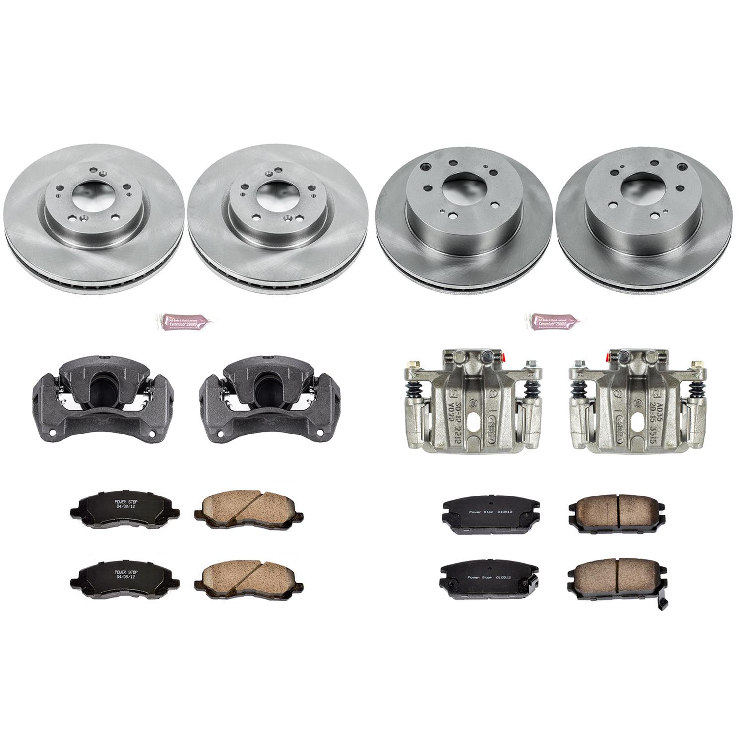 PowerStop Z17 Evolution Plus Stock Replacement Brake Kits with Calipers for 2006-2012 ECLIPSE, 2007-2009 GALANT - KCOE2809 Disc Kits, Autospecialty Calipers, Front and Rear, Solid Surface Rotors, 1-piston Calipers, Mitsubishi, Kit thumbnail 2