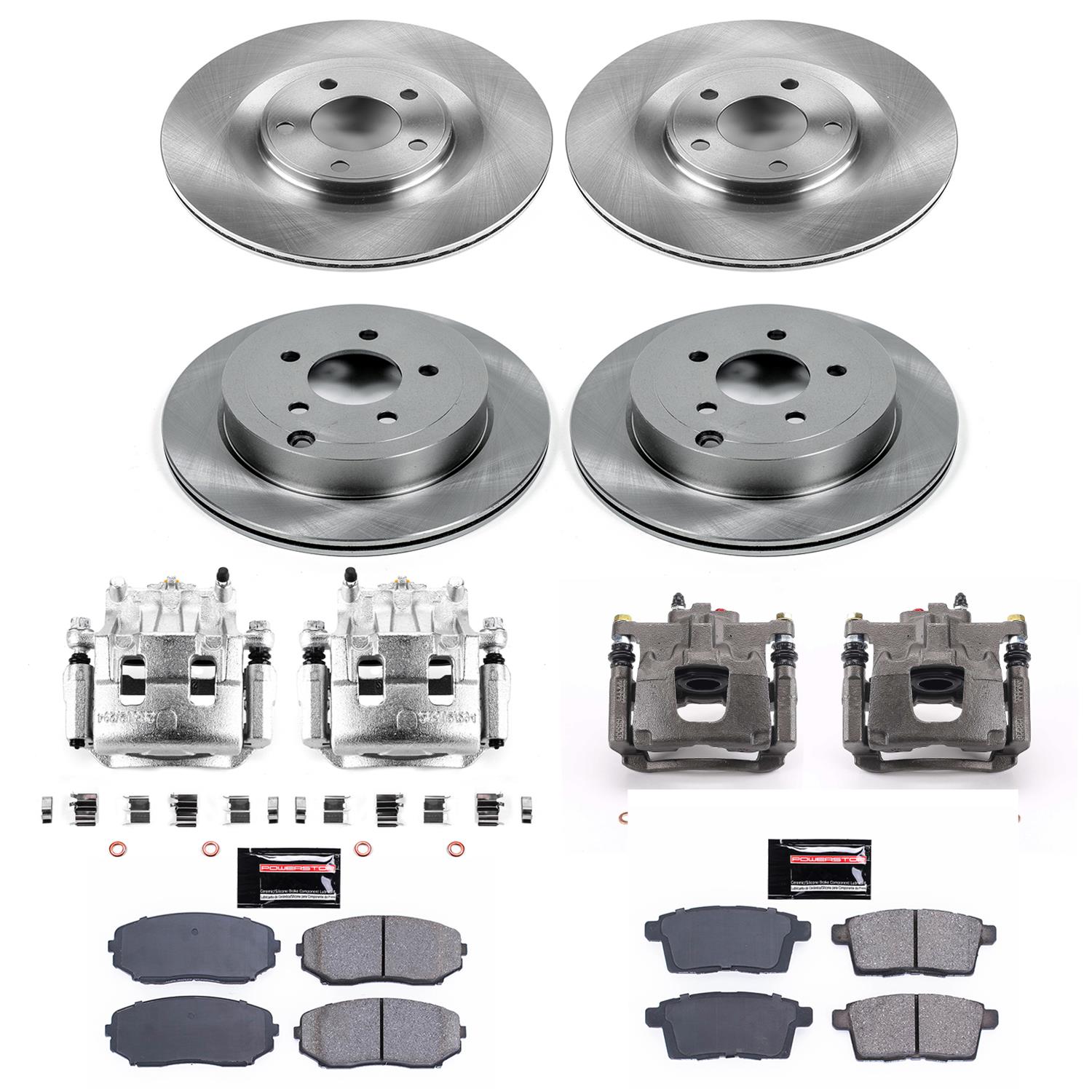 PowerStop Z17 Evolution Plus Stock Replacement Brake Kits with Calipers for 2007-2010 EDGE, MKX - KCOE2829 Disc Kits, Autospecialty Calipers, Front and Rear, Solid Surface Rotors, Calipers, Ford, Lincoln, Kit thumbnail 2