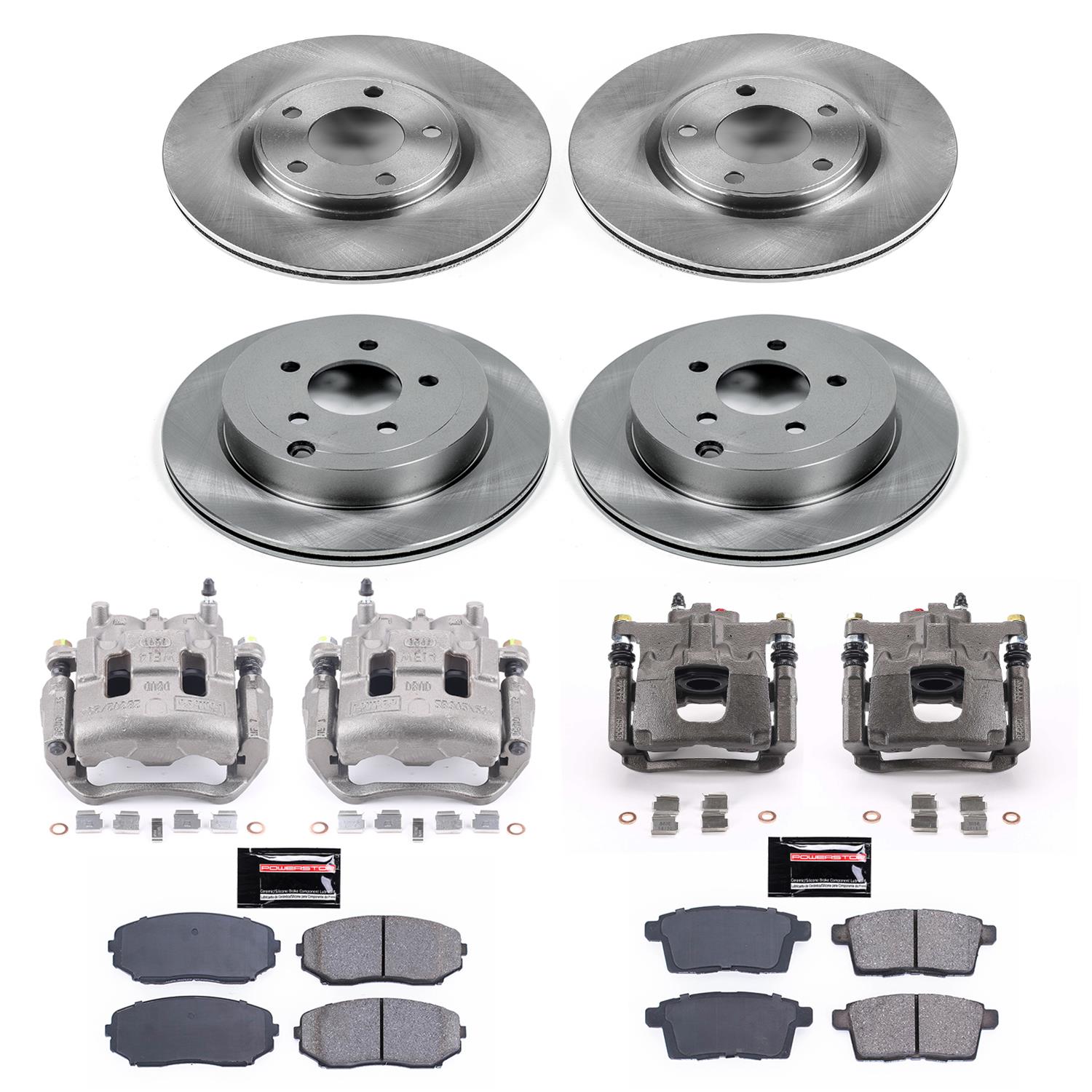 PowerStop Z17 Evolution Plus Stock Replacement Brake Kits with Calipers for 2007-2009 EDGE, 2007-2008 MKX - KCOE2830 Disc Kits, Autospecialty Calipers, Front and Rear, Solid Surface Rotors, Calipers, Ford, Lincoln, Kit thumbnail 2