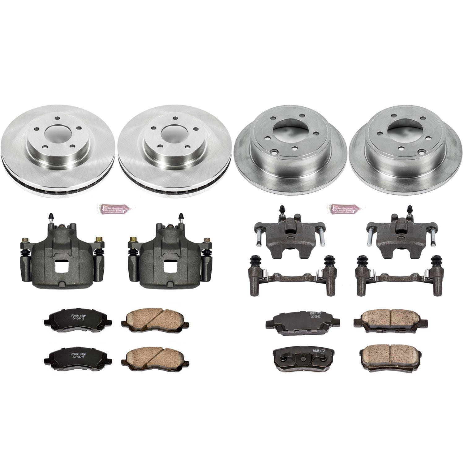 Power Stop 2012 Mitsubishi Lancer Front & Rear Autospecialty Brake Kit w/Calipers (1x psbKCOE3032A, 1x psbKCOE3033) thumbnail 2