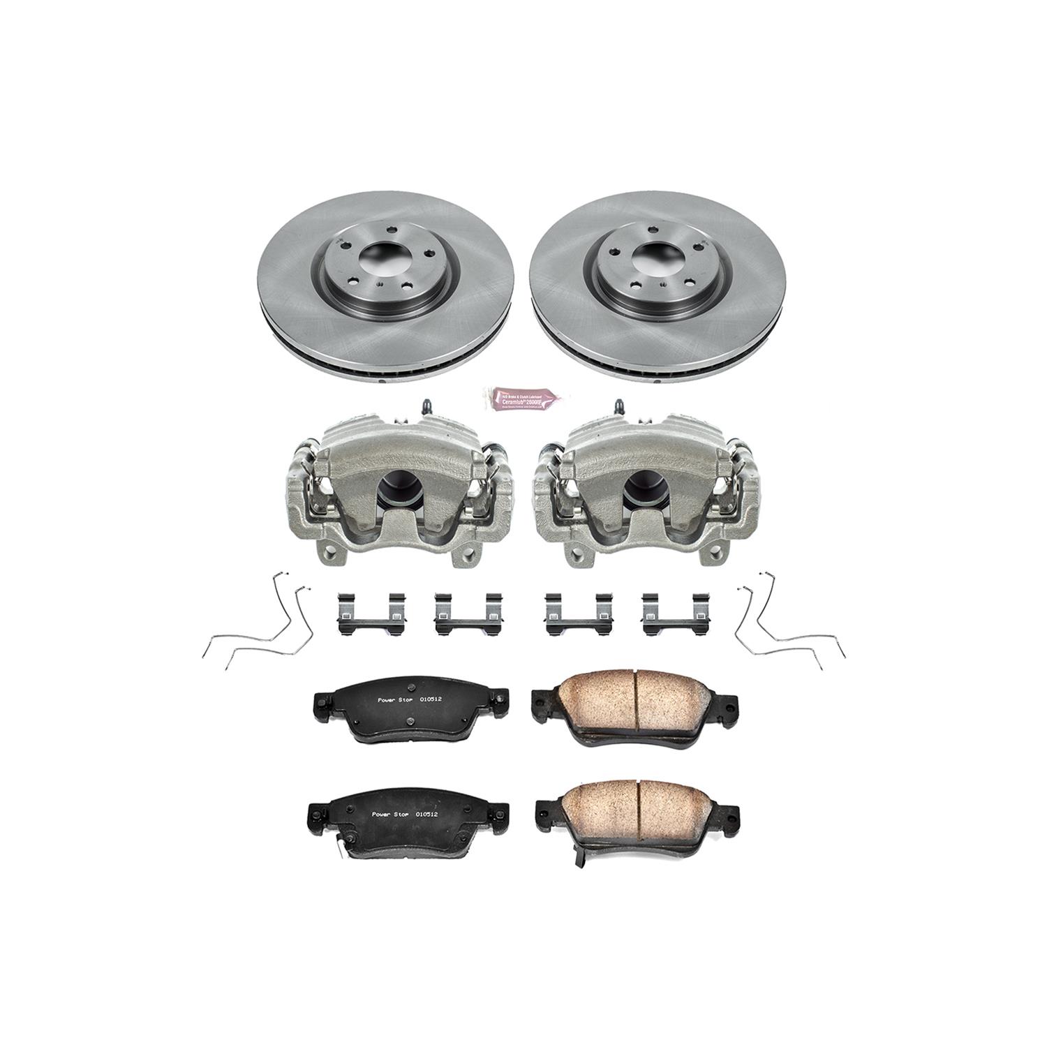 Power Stop 14-15 Infiniti Q60 Front Autospecialty Kit w/Cals (1x psbL3703, 1x psbL3702, 2x psbJBR1195, 1x psb16-1287) thumbnail 2