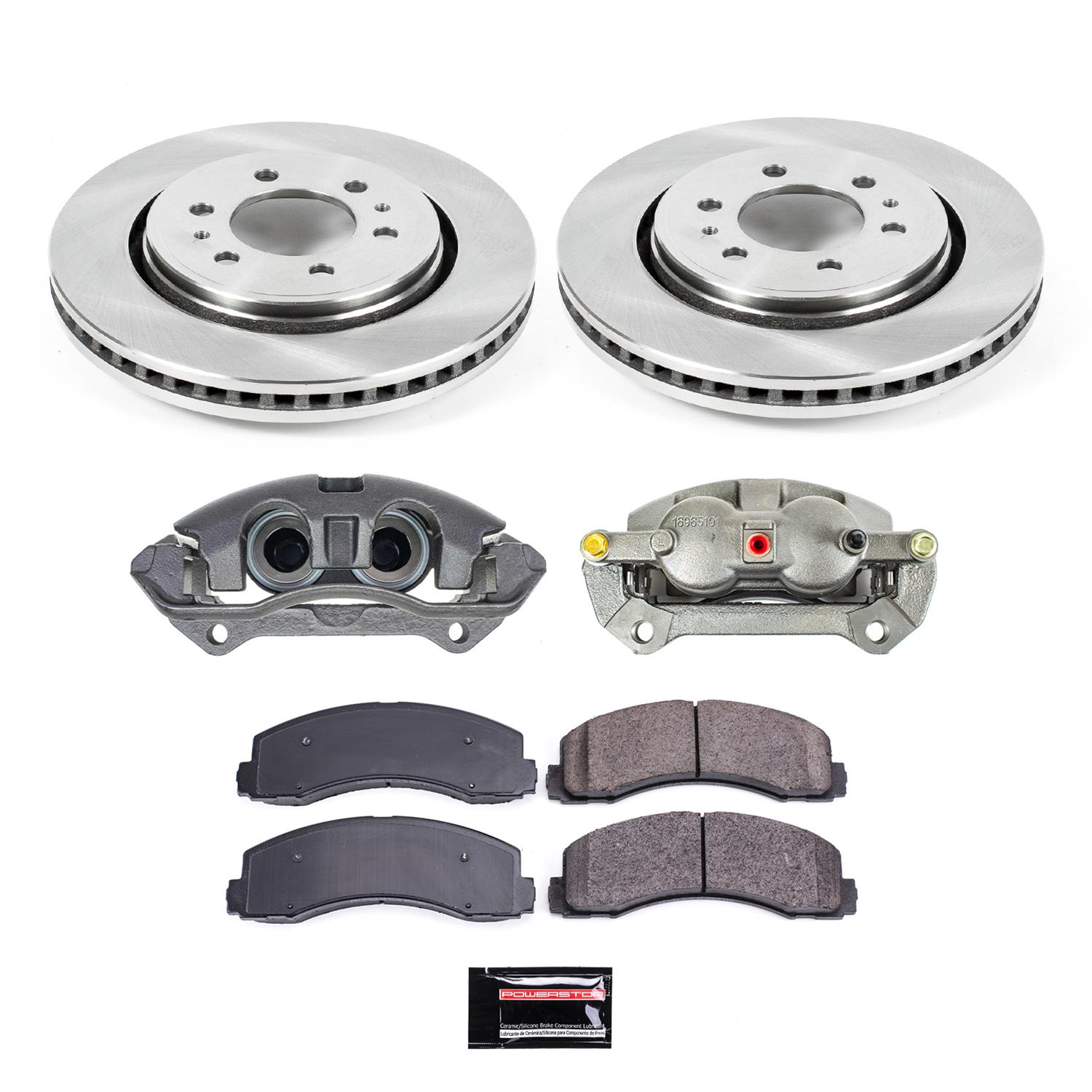 PowerStop Z17 Evolution Plus Stock Replacement Brake Kits with Calipers for 2010-2021 EXPEDITION, NAVIGATOR, 2010-2011 F-150 - KCOE3167 Disc Kit, Replacement, Front, Solid Surface Rotors, Ford, Lincoln, Kit thumbnail 2
