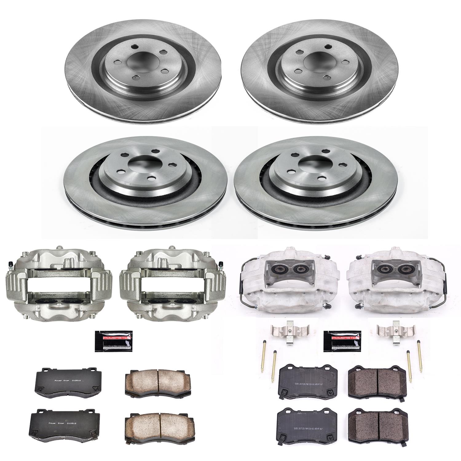 PowerStop Z17 Evolution Plus Stock Replacement Brake Kits with Calipers KCOE4023 Disc Kits, Autospecialty Kits, Front and Rear, Solid Surface Rotors, Aluminum Calipers, Chrysler, Dodge, Kit thumbnail 2