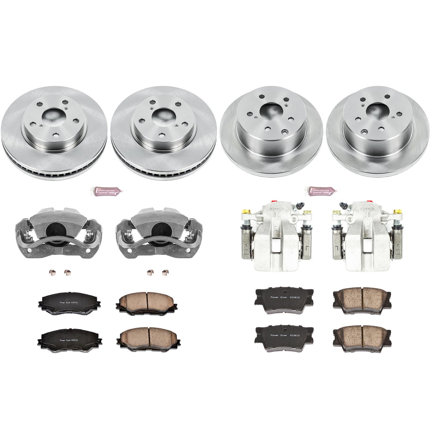 Power Stop 2011 Toyota RAV4 Front & Rear Autospecialty Brake Kit w/Calipers (1x psbKCOE258A, 1x psbKCOE4671) thumbnail 2