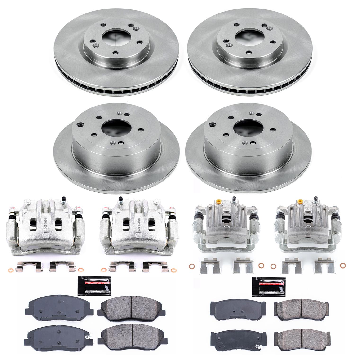 Power Stop 07-09 Hyundai Santa Fe Front & Rear Autospecialty Kit w/Cals (Bundled Kit) thumbnail 2
