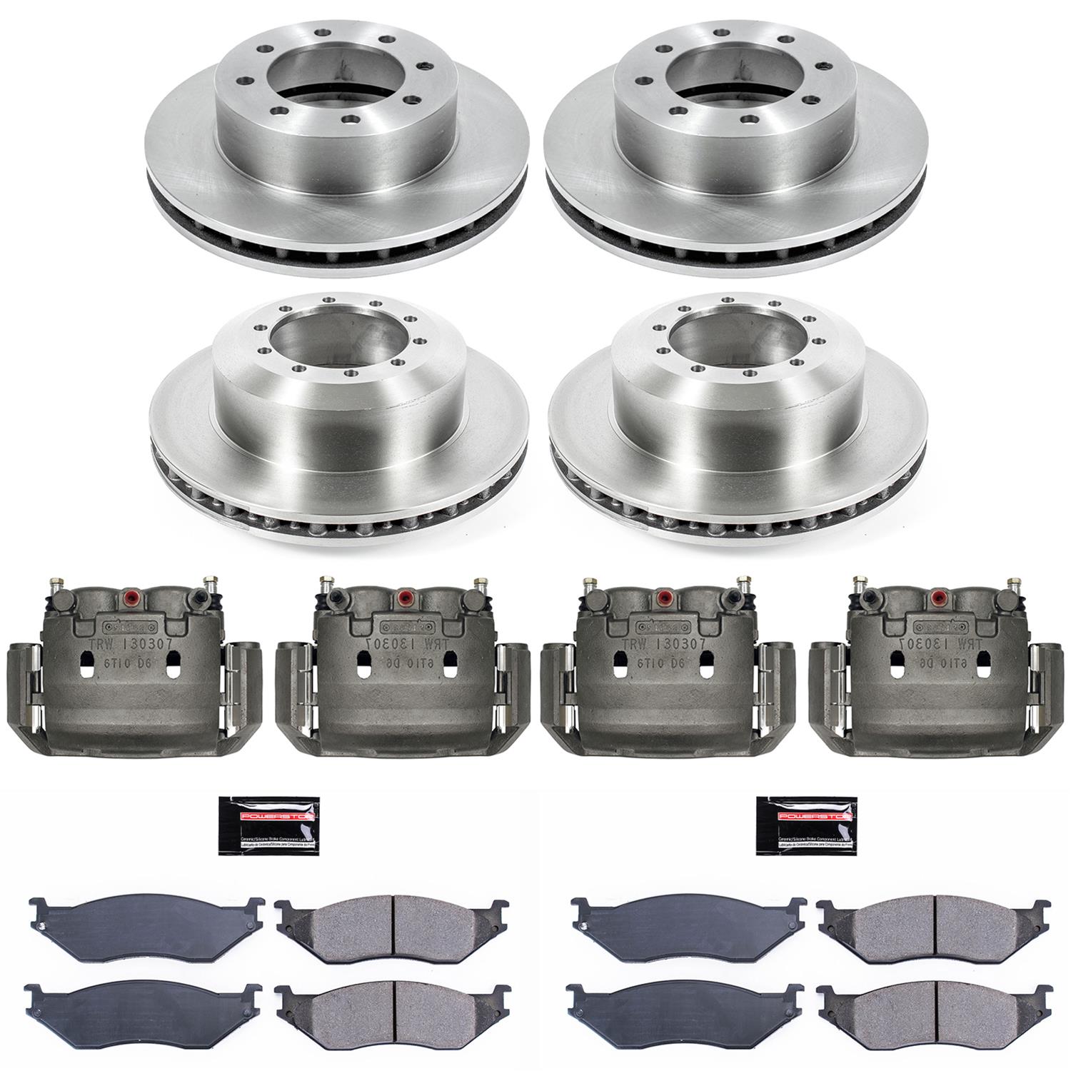 Power Stop 2002 Ford E-550 Econoline Super Duty Front & Rear Autospecialty Kit w/Cals (Bundled Kit) thumbnail 2