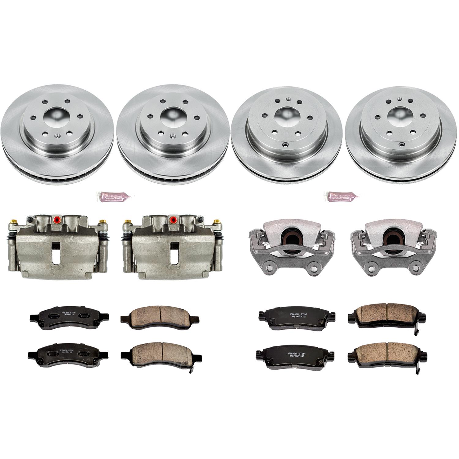 PowerStop Z17 Evolution Plus Stock Replacement Brake Kits with Calipers KCOE4466 Disc Kits, Autospecialty Calipers, Front and Rear, Solid Surface Rotors, Buick, Chevrolet, GMC, Saturn, Kit thumbnail 2