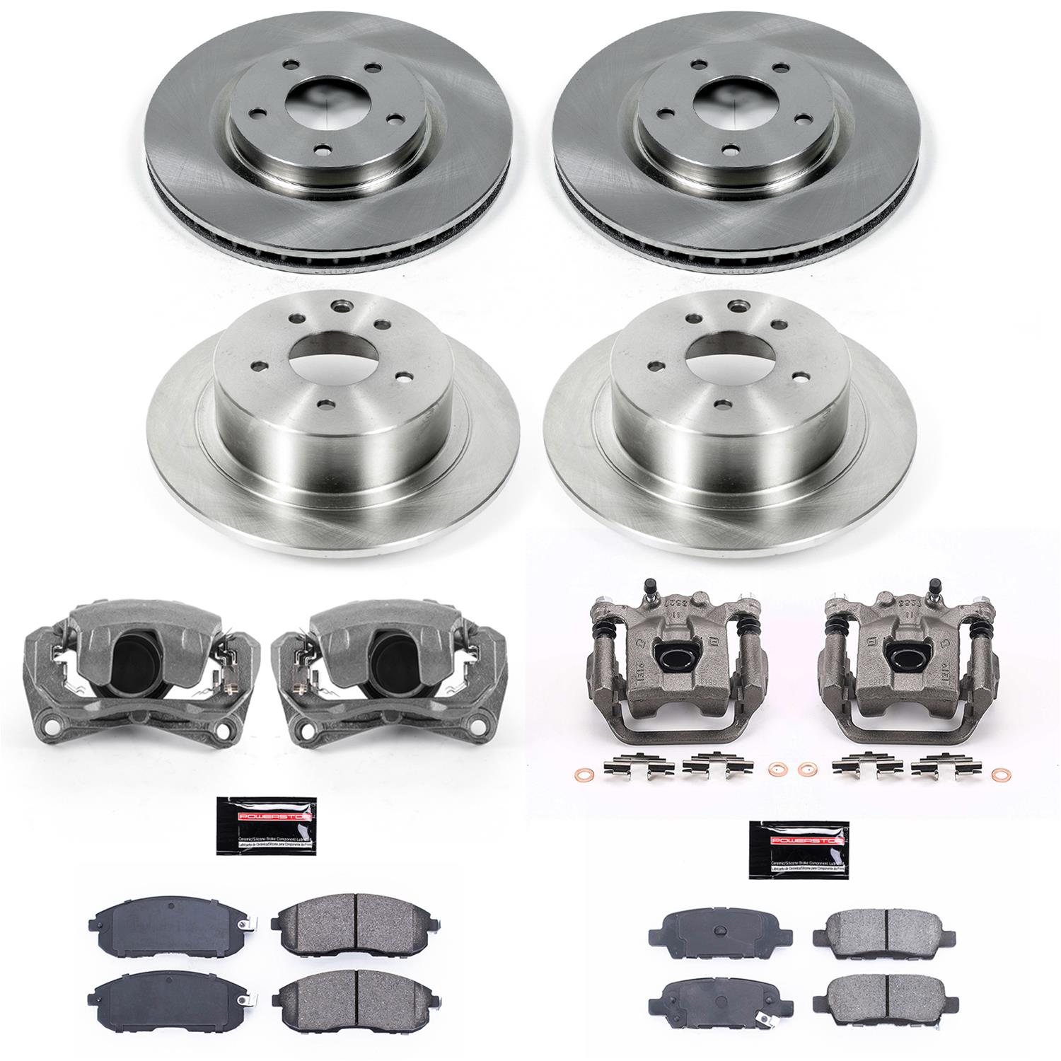 Power Stop 07-10 Nissan Sentra Front & Rear Autospecialty Brake Kit w/Calipers (1x psbKCOE5217A, 1x psbKCOE098B) thumbnail 2