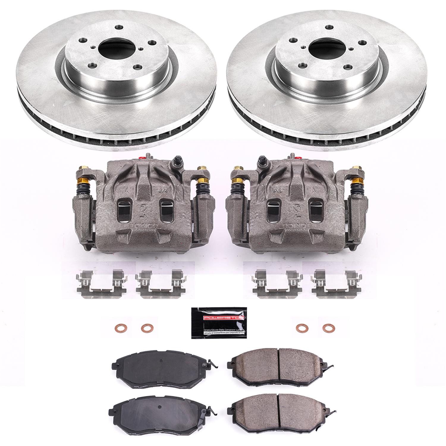 Power Stop 15-20 Subaru WRX Front Autospecialty Kit w/Cals (2x psbJBR1319, 1x psbL3348, 1x psbL3349, 1x psb16-1078) thumbnail 2