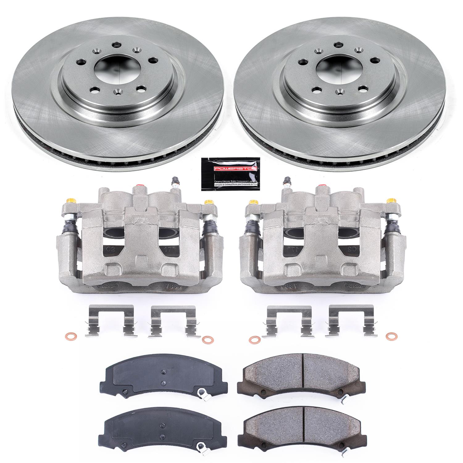 Power Stop 14-16 Chevrolet Impala Limited Front Autospecialty Kit w/Cals (1x psbL5024, 1x psbL5025, 2x psbAR82121, 1x psb16-1159) thumbnail 2