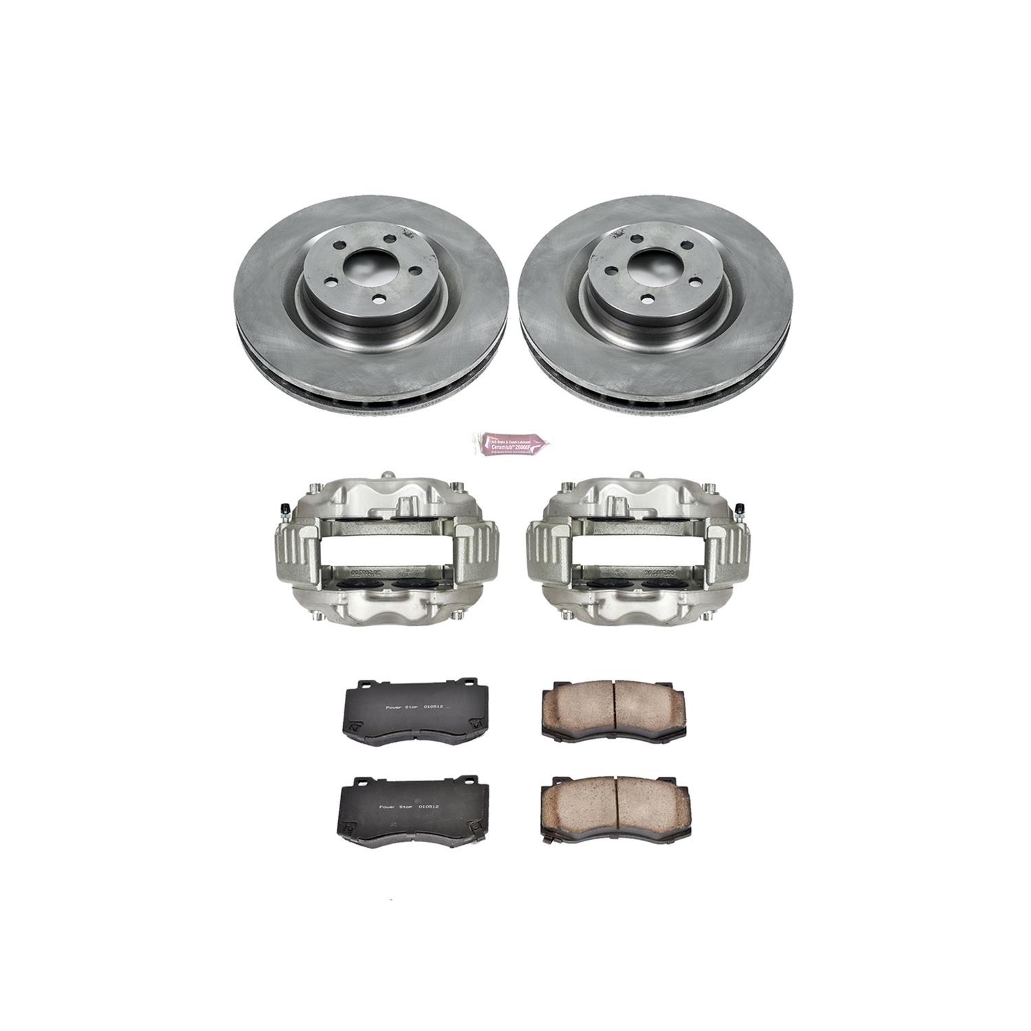 PowerStop Z17 Evolution Plus Stock Replacement Brake Kits with Calipers KCOE4695 Rotors, Pads, Natural Calipers, Replacement, Front, Chrysler, Dodge, Kit thumbnail 2